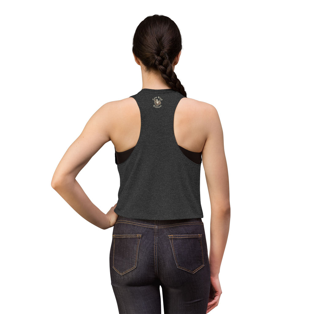 Southern Style Crop Top — 'Cow Bird Bottom' Vintage Heron Graphic
