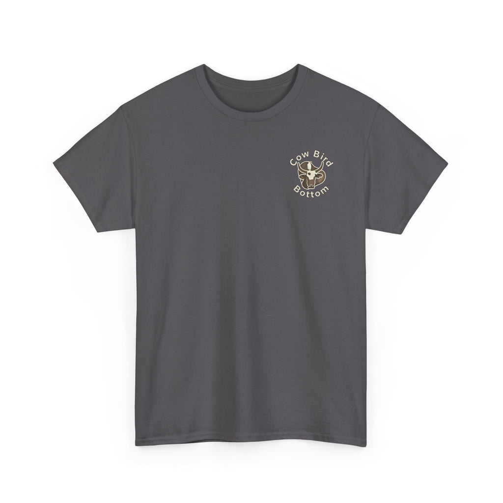 'Cow Bird Bottom' Graphic Tee — Vintage Bird Nature T‑Shirt