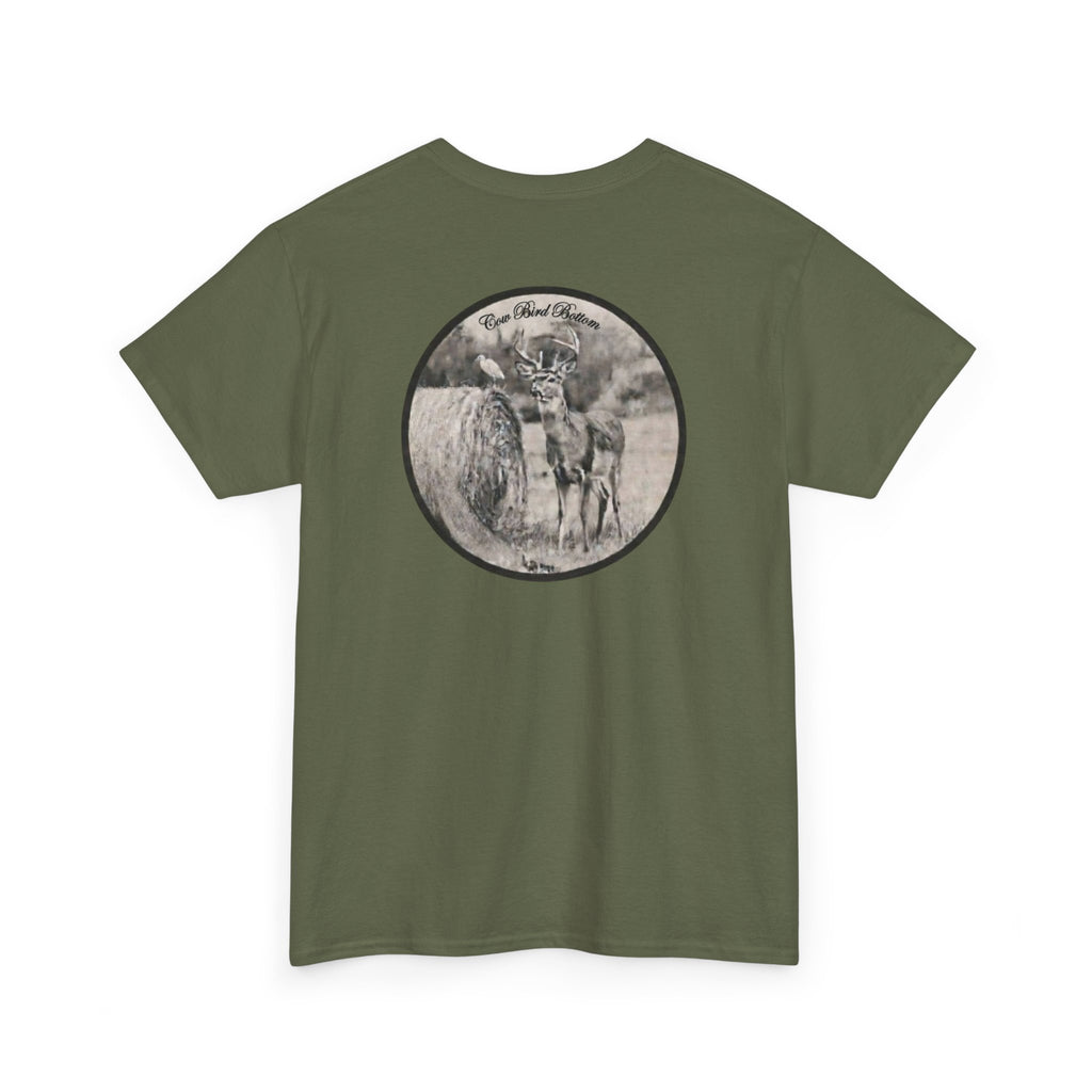 Cow Bird Bottoms Graphic Tee — Vintage Cow Skull Ranch T-Shirt
