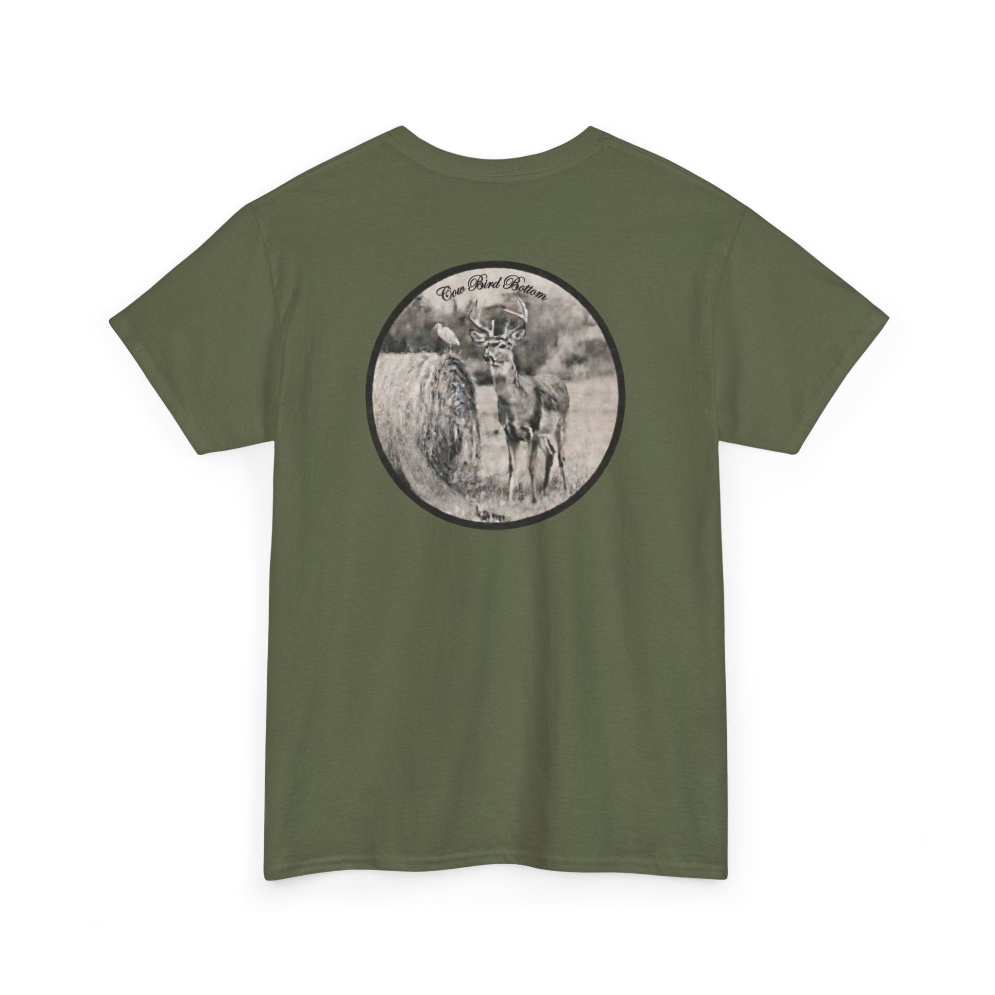 Cow Bird Bottoms Graphic Tee — Vintage Cow Skull Ranch T-Shirt