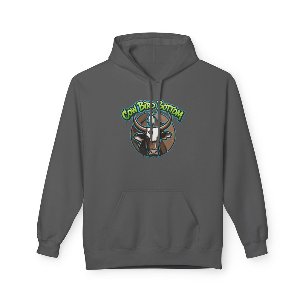 Cow Bird Bottom Hoodie — Graphic Cow Logo Pullover