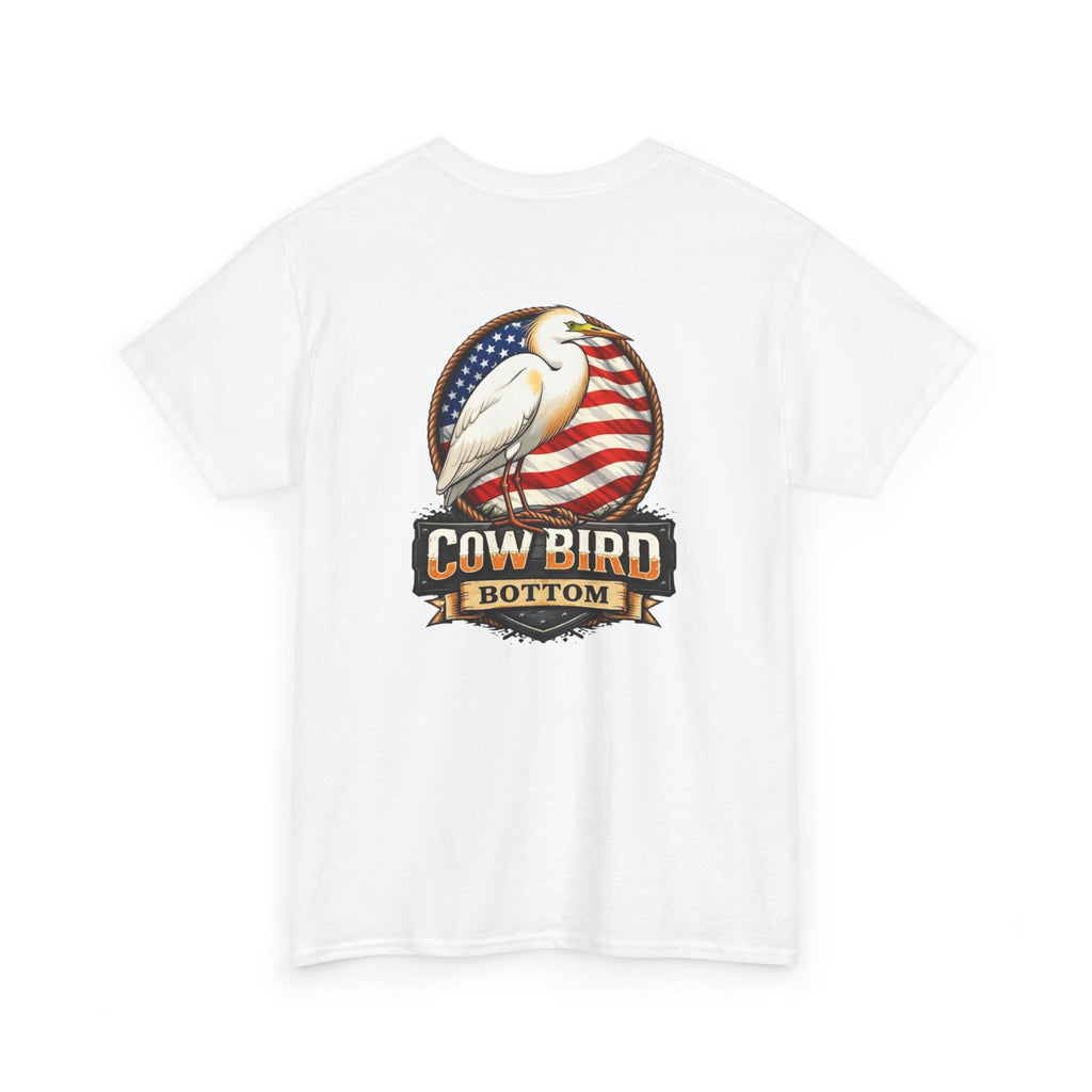 T-Shirt — Cow Bird Bottom Patriotic Graphic Tee