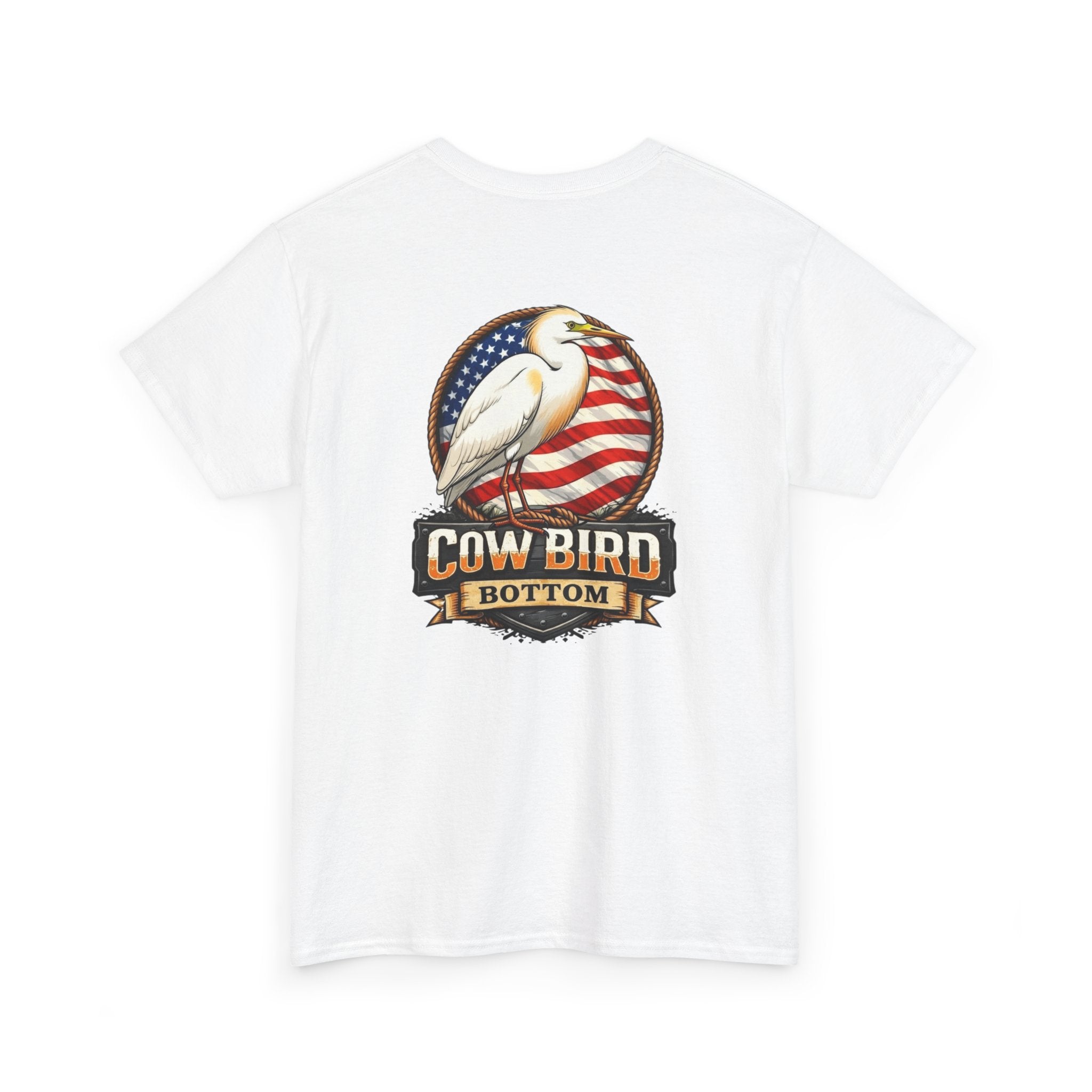 T-Shirt — Cow Bird Bottom Patriotic Graphic Tee