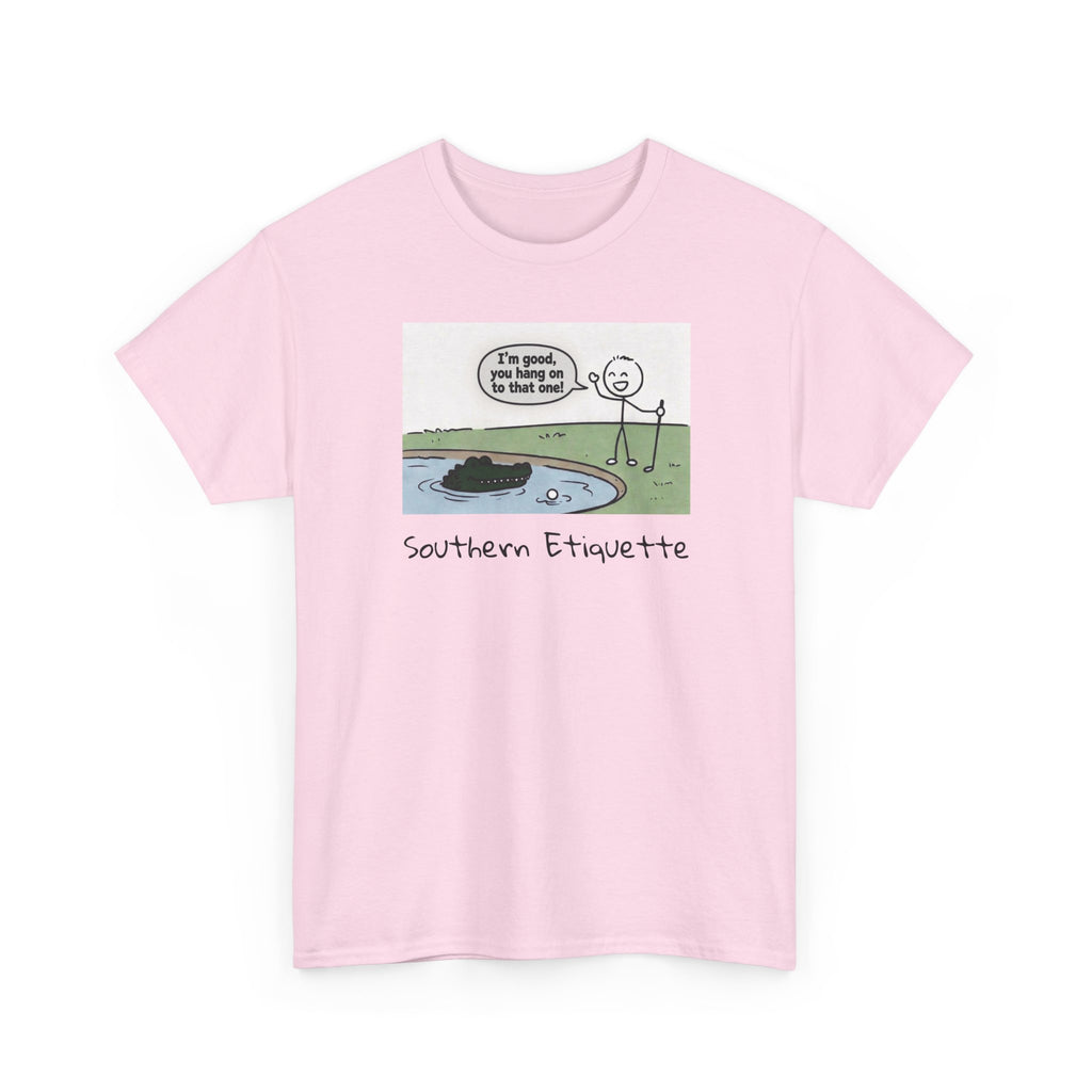 T‑Shirt — "Southern Etiquette" Alligator Cartoon Tee