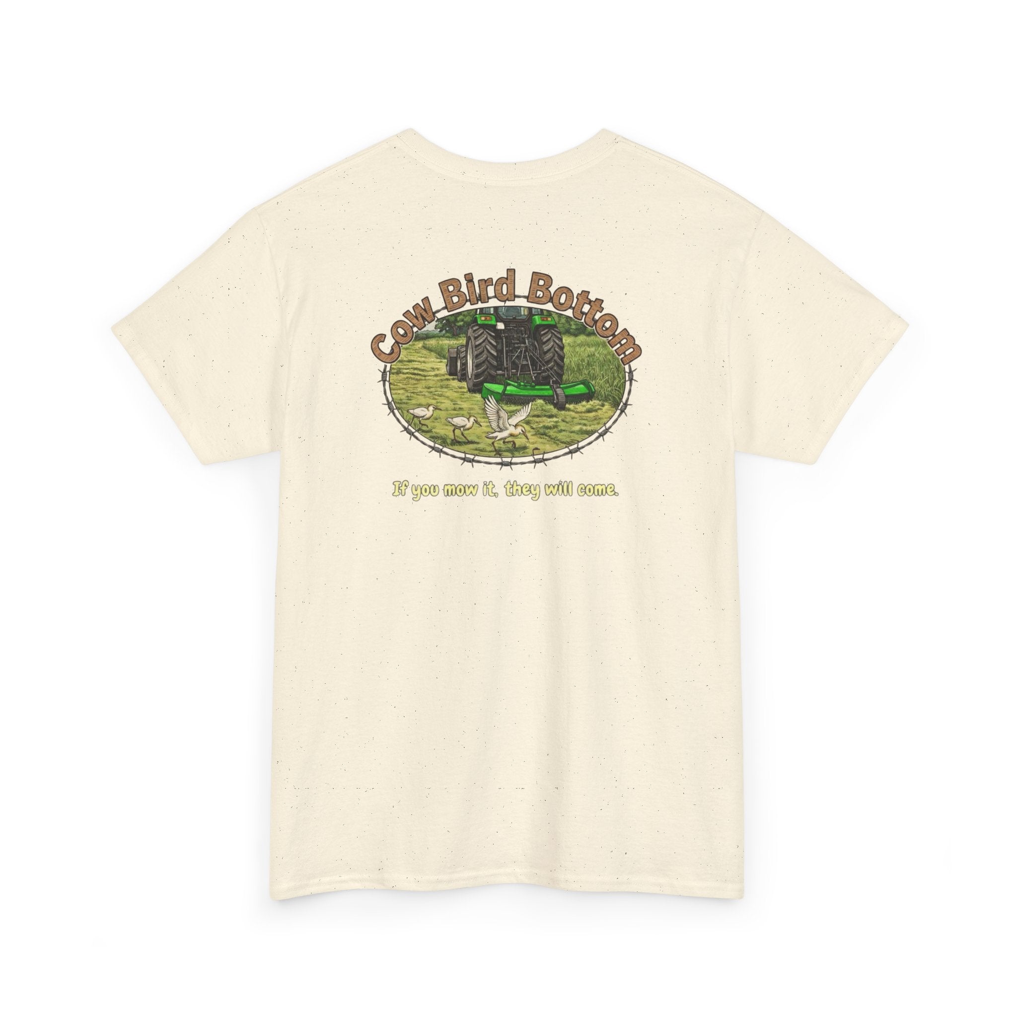 T-Shirt — Mowing Cattle Egret  Illustration Tee