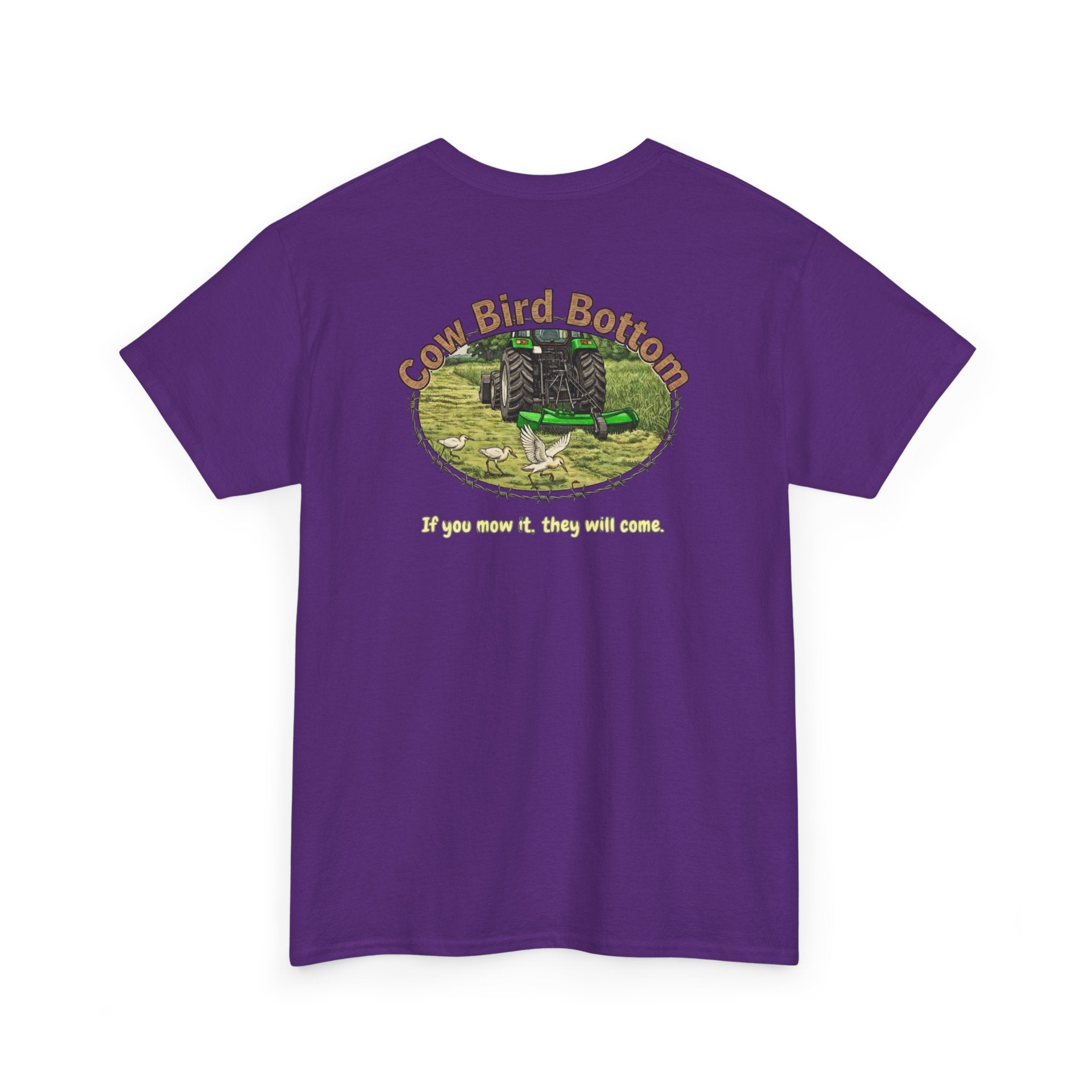T-Shirt — Mowing Cattle Egret  Illustration Tee