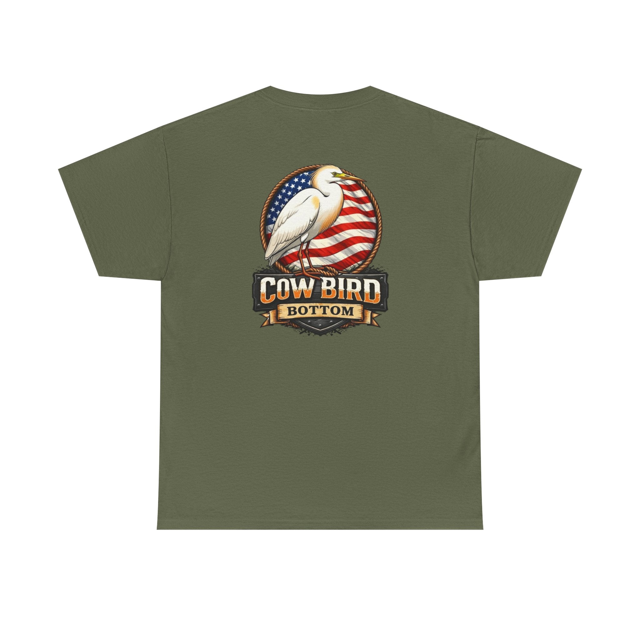 T-Shirt — Cow Bird Bottom Patriotic Graphic Tee