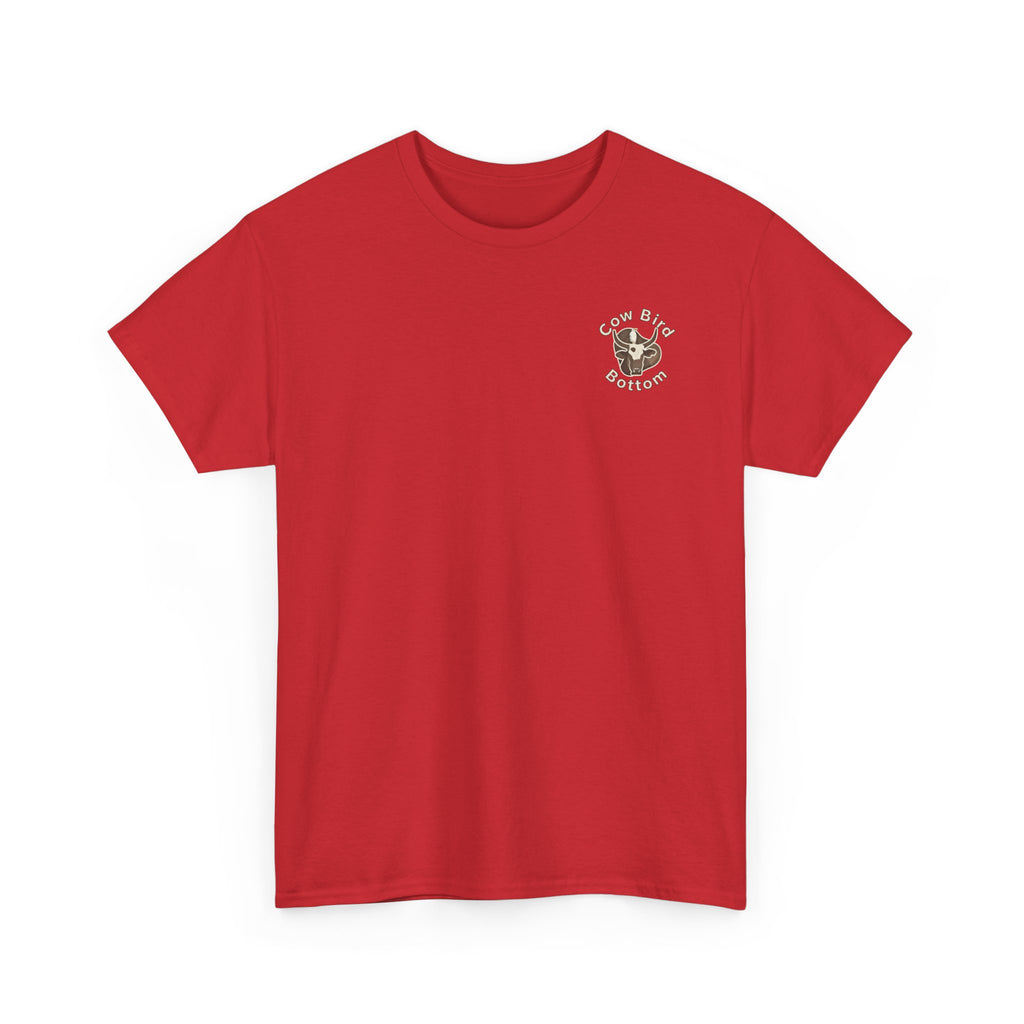 Cow Bird Bottom Red Tractor Graphic Tee