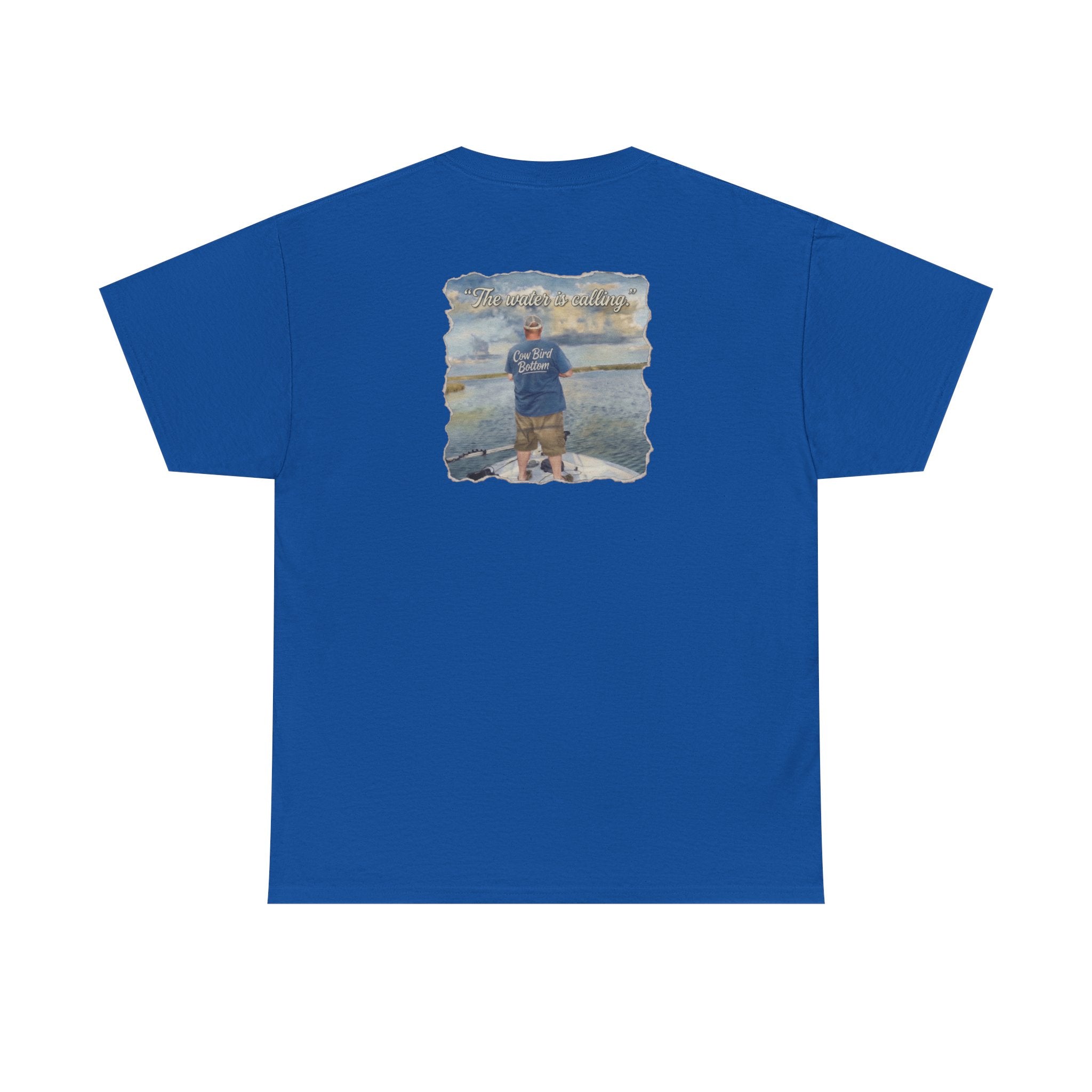 Fishing Photo Backprint Tee — Custom Shoreline Memory T‑Shirt