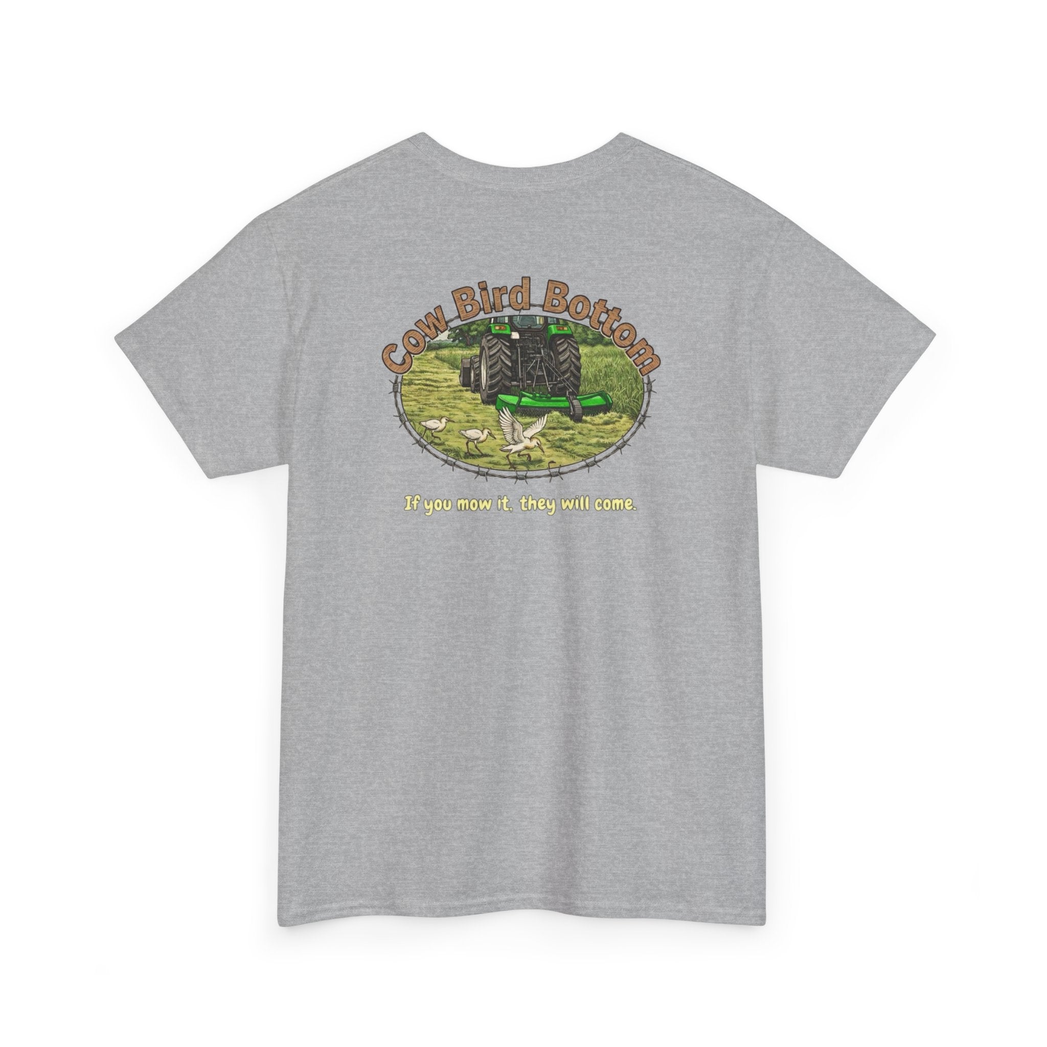 T-Shirt — Mowing Cattle Egret  Illustration Tee