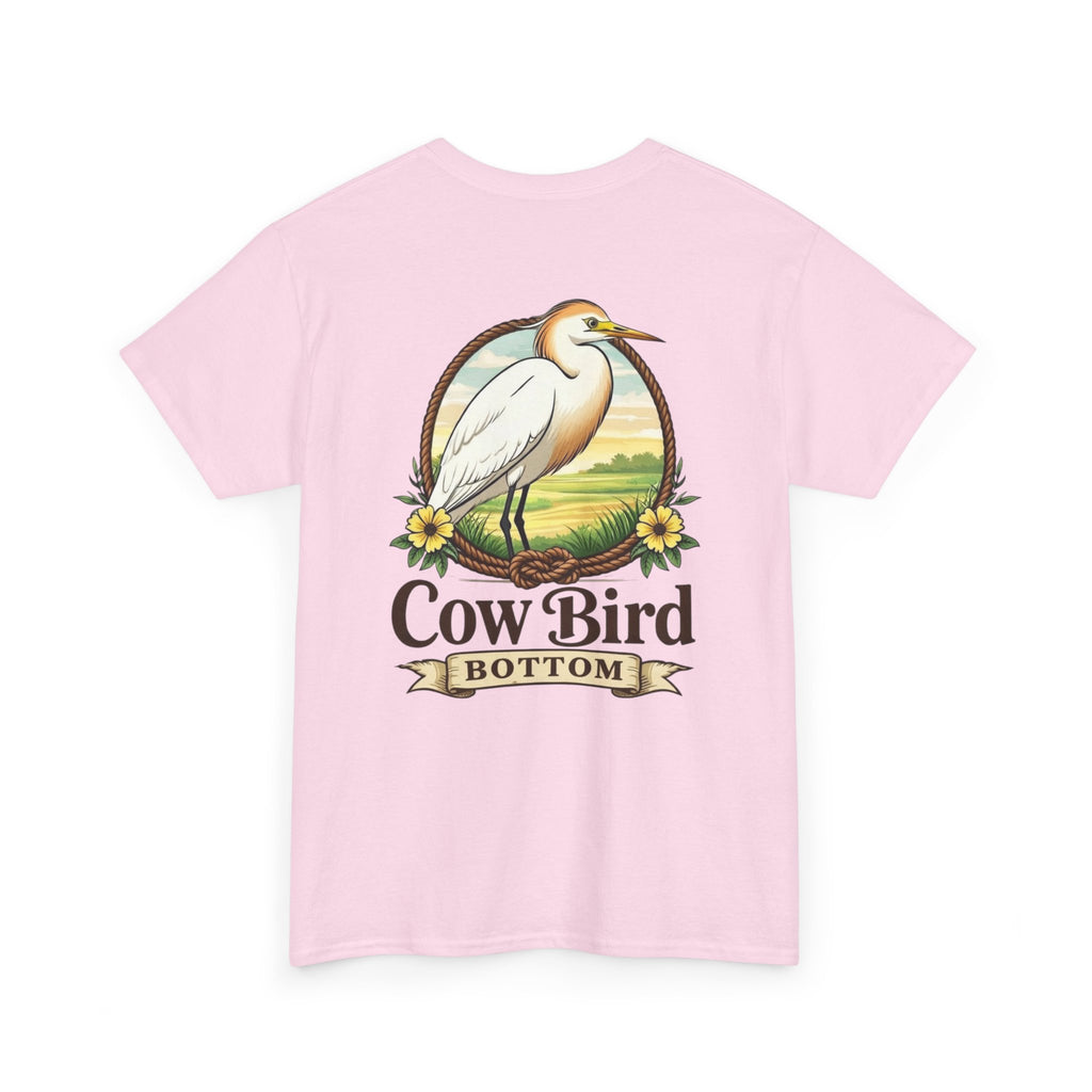 'Cow Bird Bottom' Graphic Tee — Vintage Bird Nature T‑Shirt