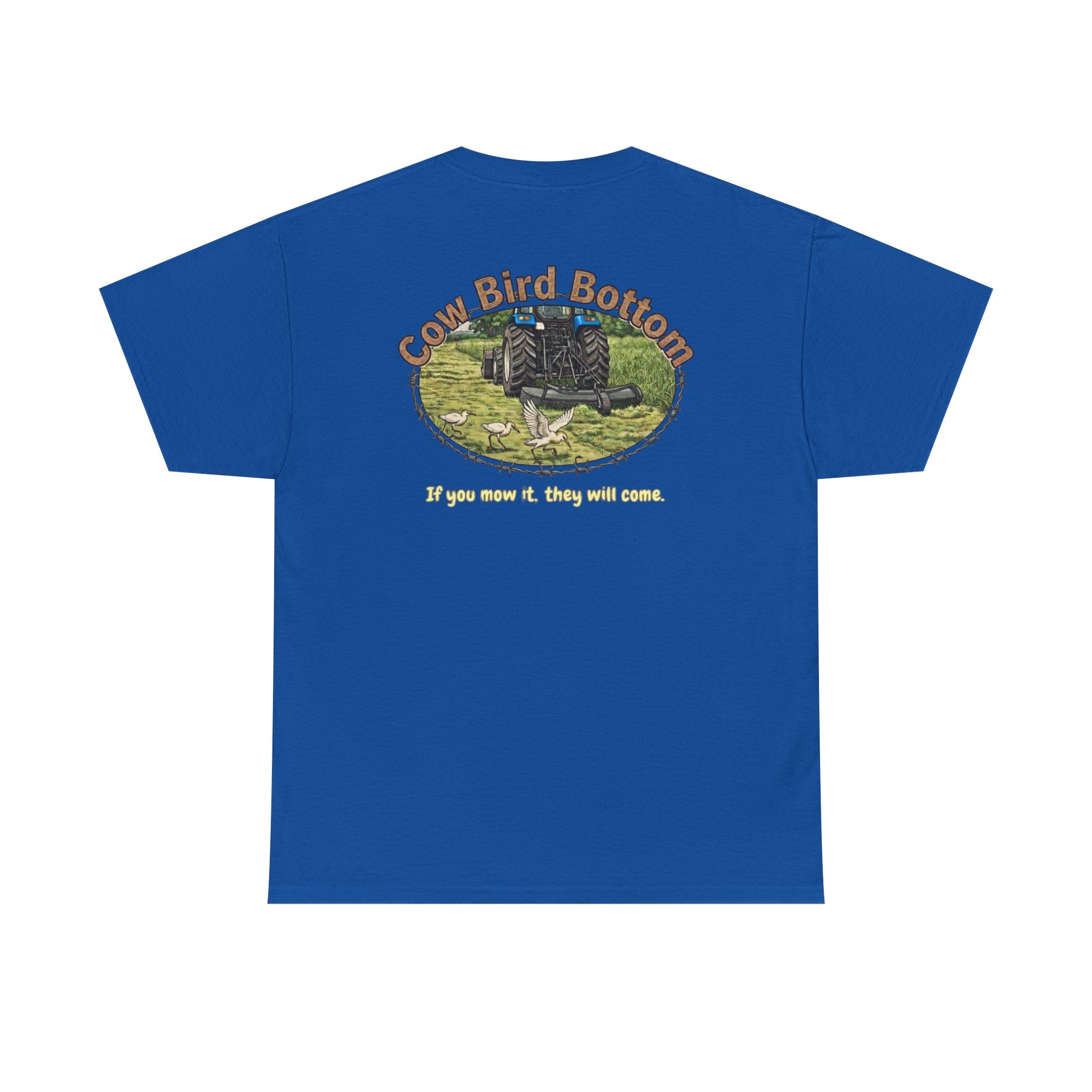 T-Shirt  Mowing Blue Tractor Farm Tee
