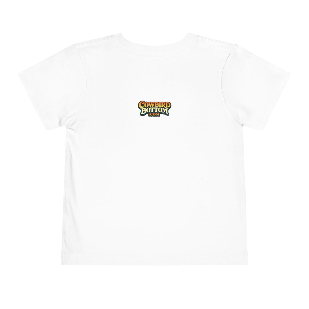 Cowbird Bottom Toddler Tee – Cute Fishing Adventure Graphic