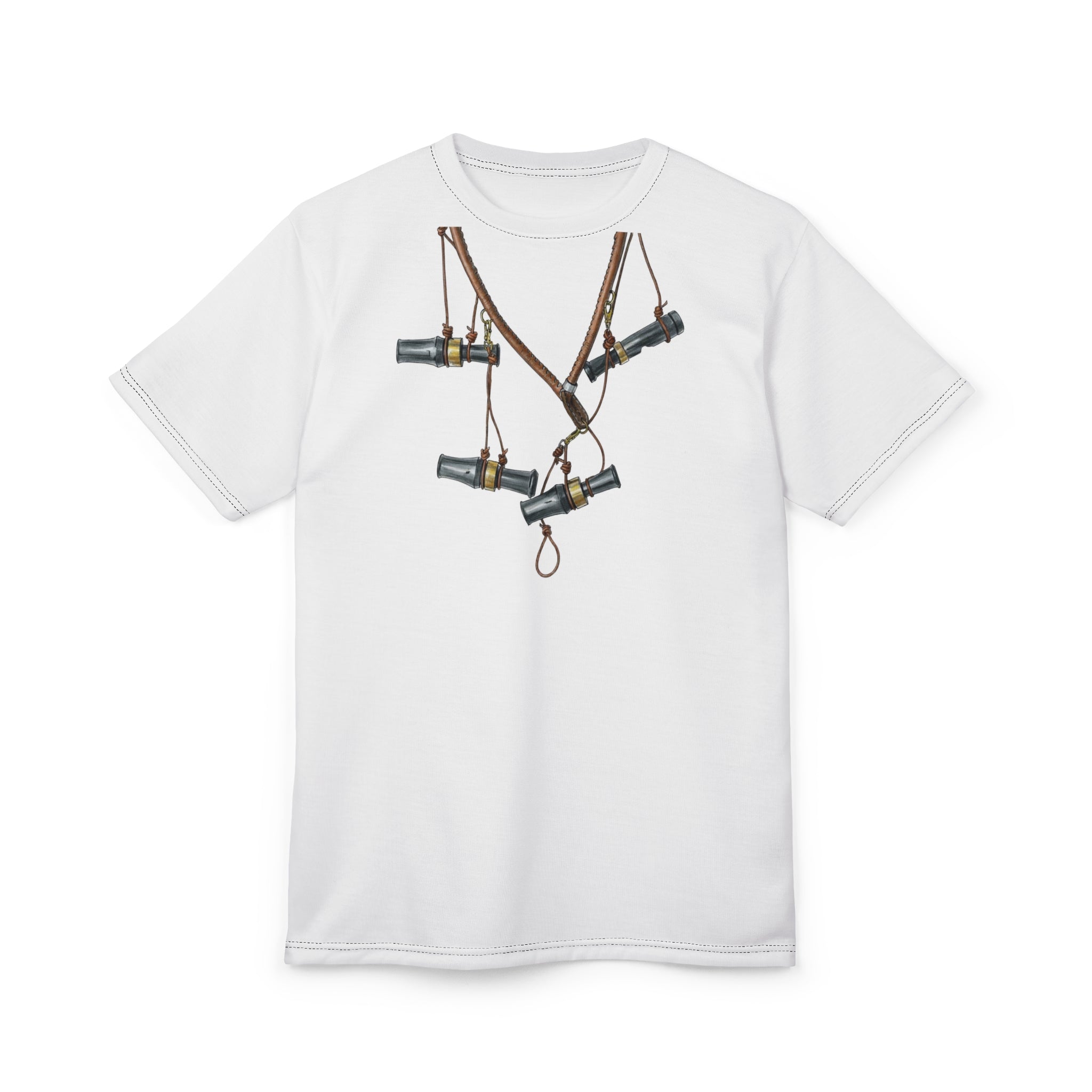 Duck Call Lanyard Graphic Tee — Black stitch T‑Shirt