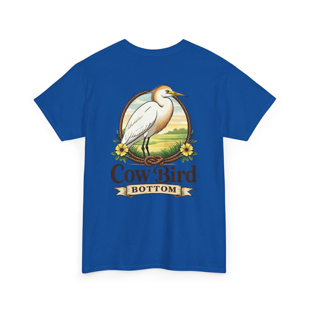 'Cow Bird Bottom' Graphic Tee — Vintage Bird Nature T‑Shirt