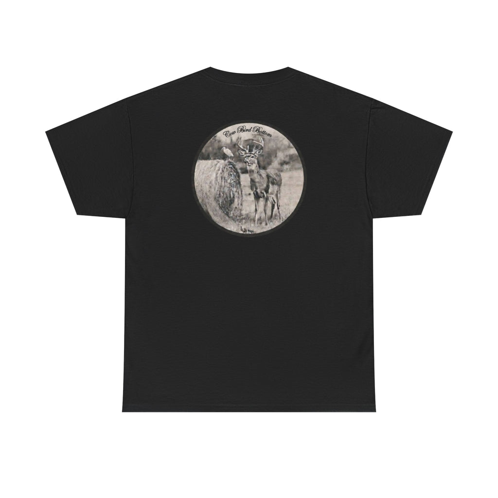 Cow Bird Bottoms Graphic Tee — Vintage Cow Skull Ranch T-Shirt
