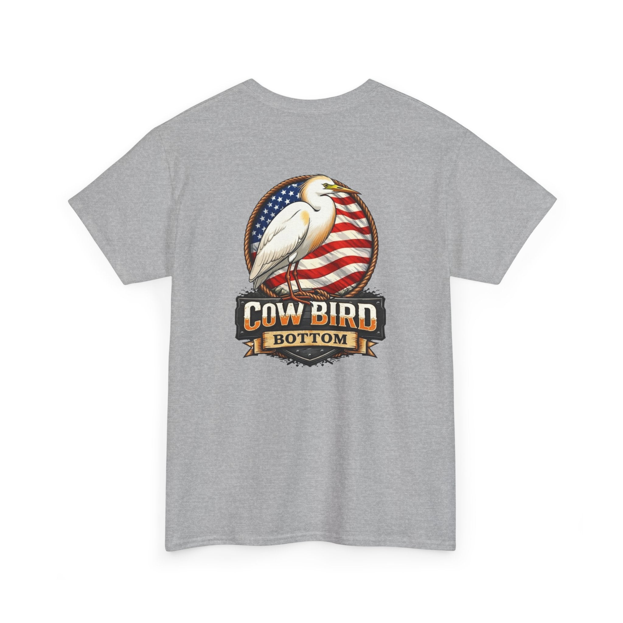 T-Shirt — Cow Bird Bottom Patriotic Graphic Tee
