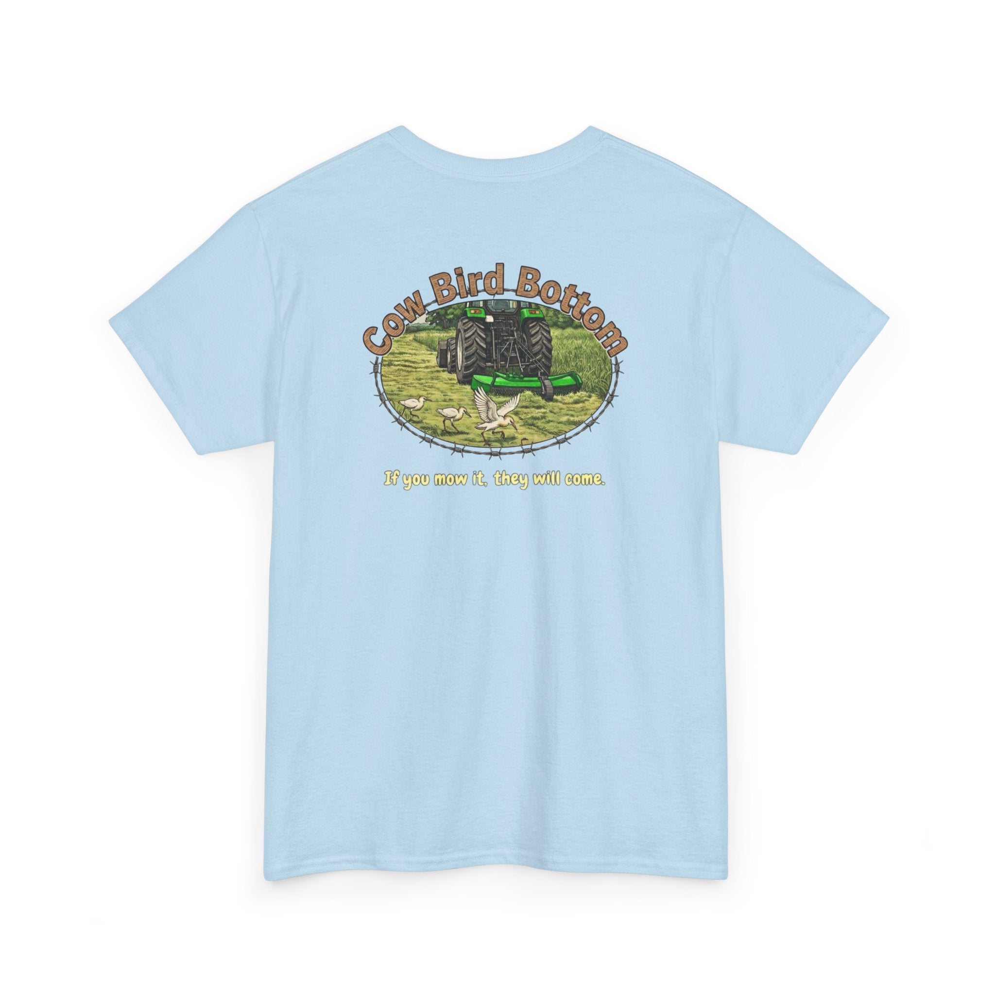 T-Shirt — Mowing Cattle Egret  Illustration Tee