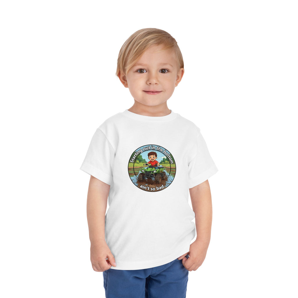 Cowbird Bottom Toddler Tee – Cute Fishing Adventure Graphic