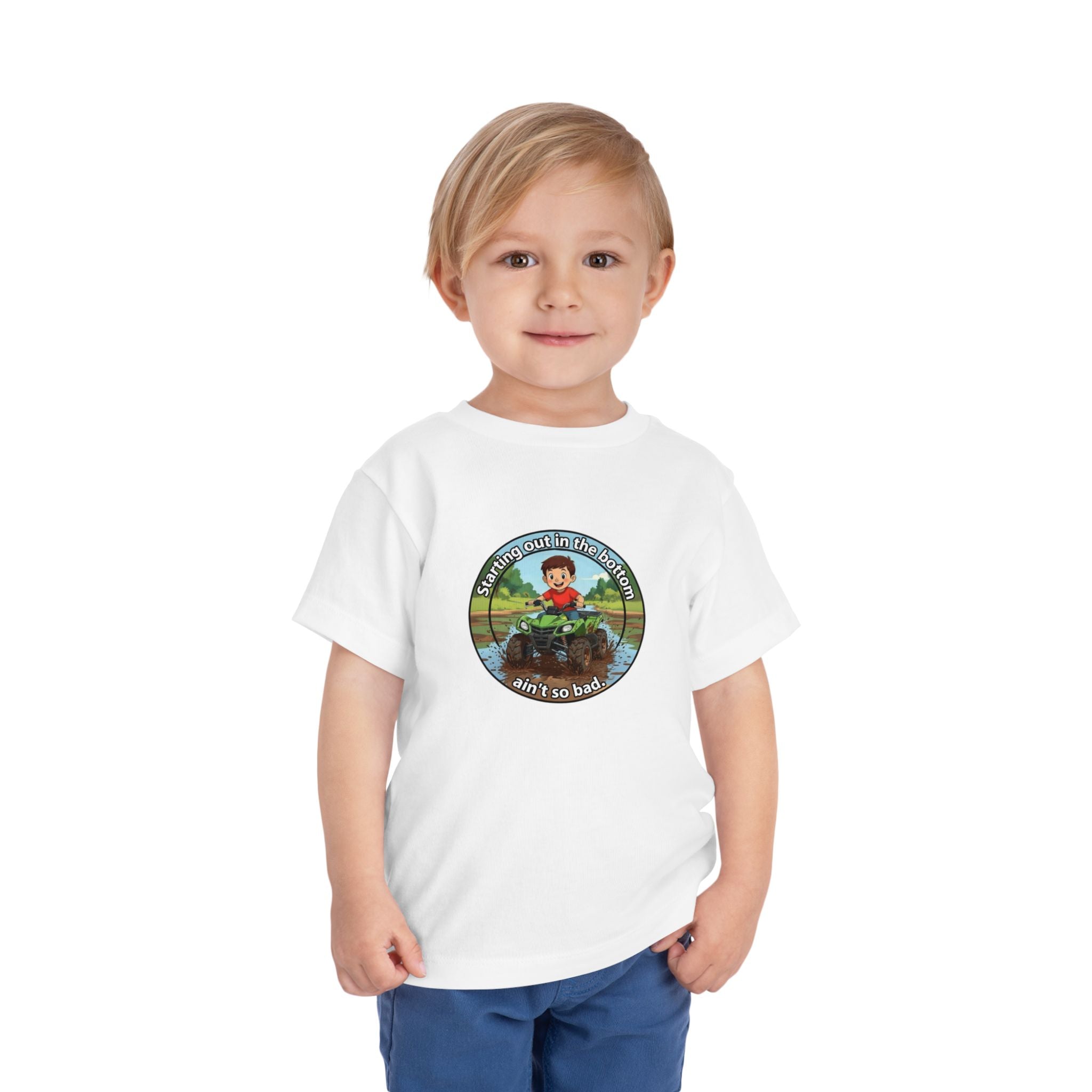 Cowbird Bottom Toddler Tee – Cute Fishing Adventure Graphic