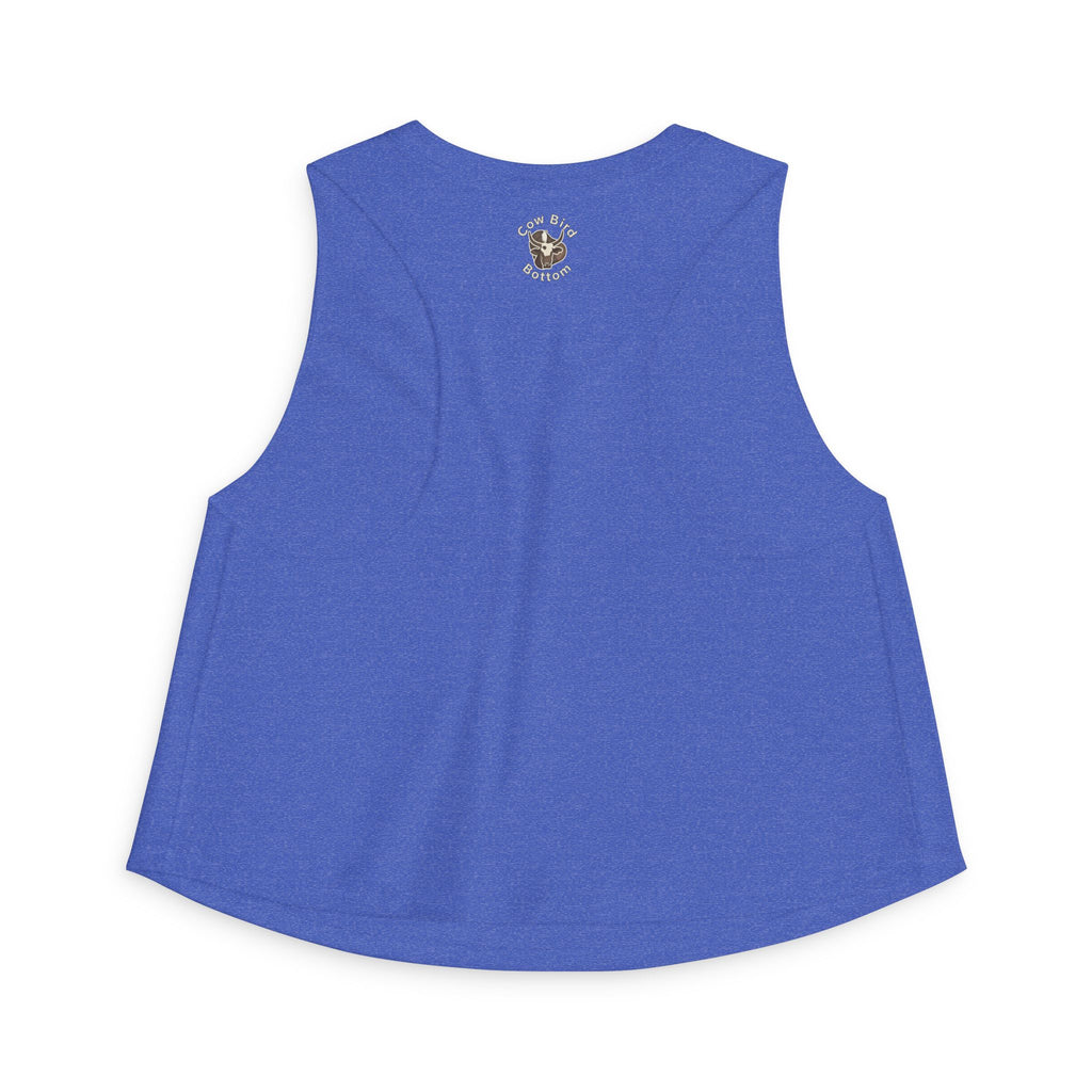 Southern Style Crop Top — 'Cow Bird Bottom' Vintage Heron Graphic