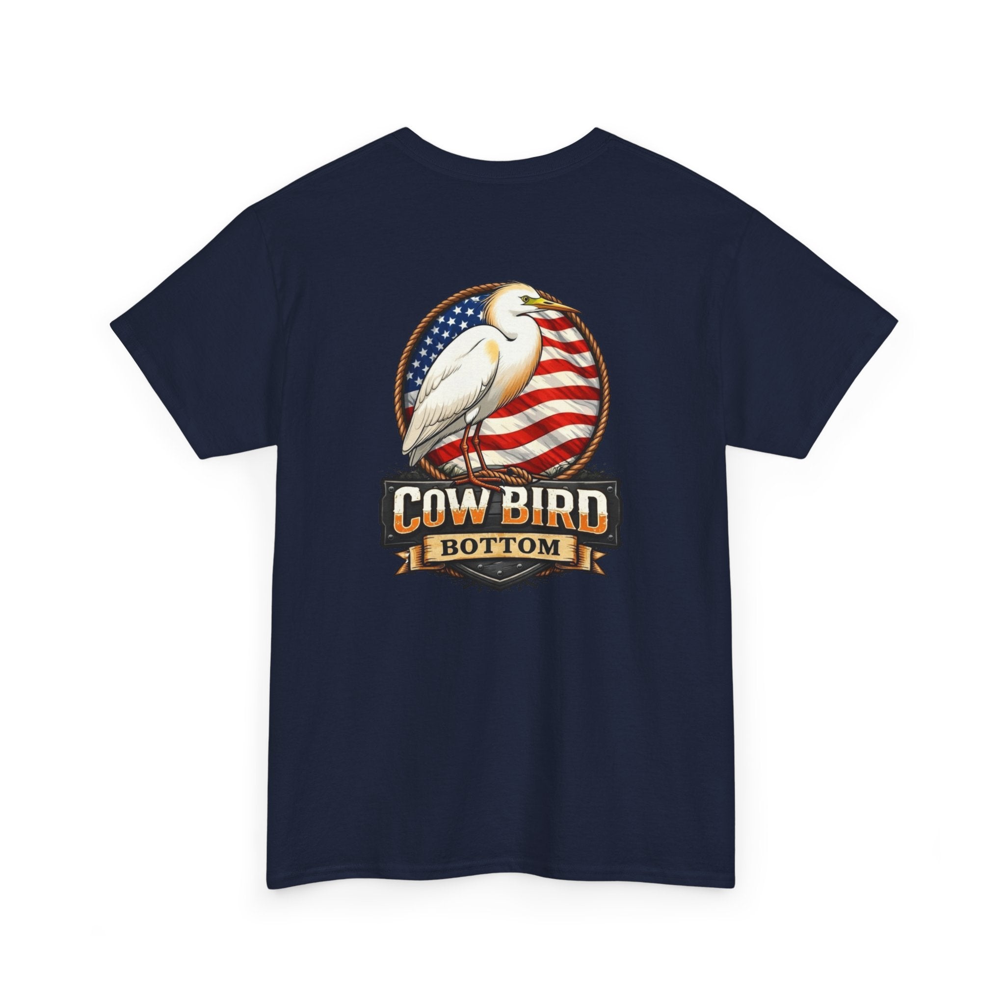 T-Shirt — Cow Bird Bottom Patriotic Graphic Tee