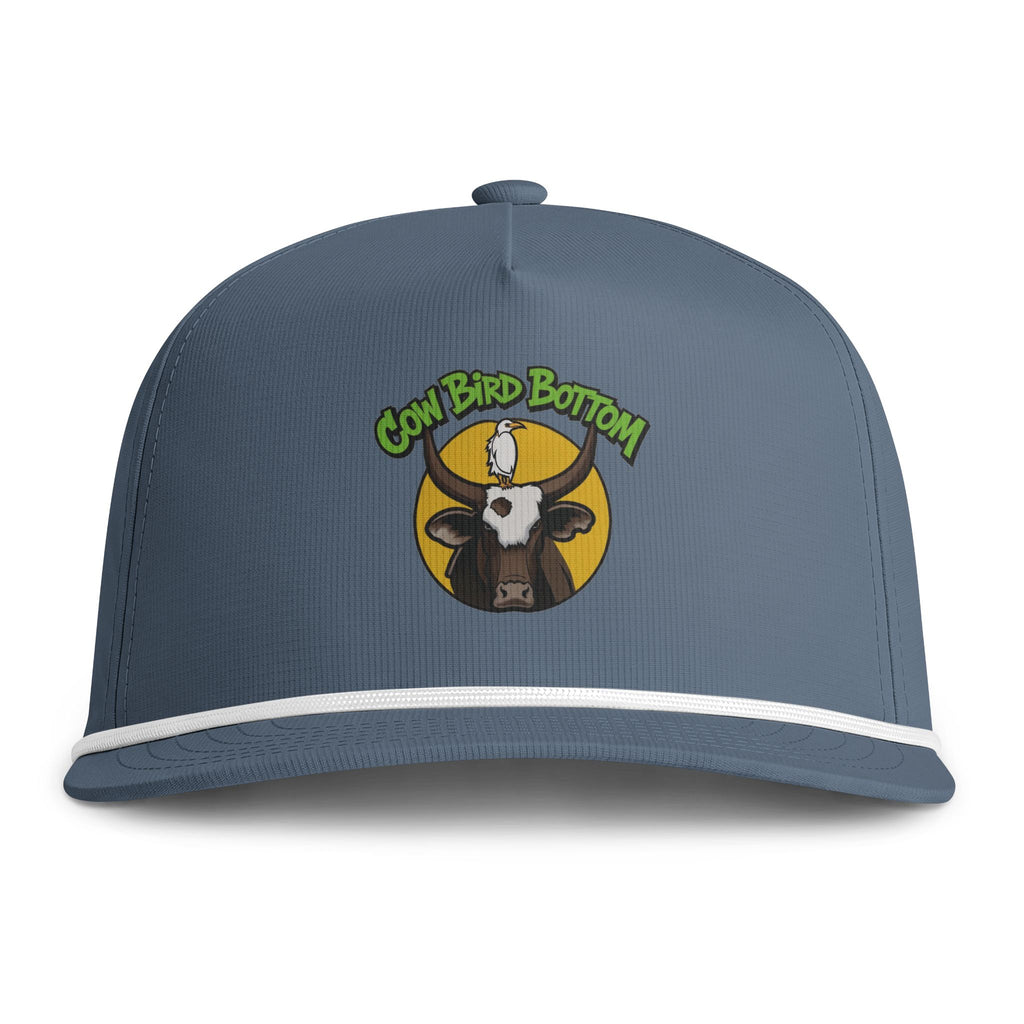 Cowbird Bottom Sunwashed Rope Cap — Retro Farm Cow Logo Hat