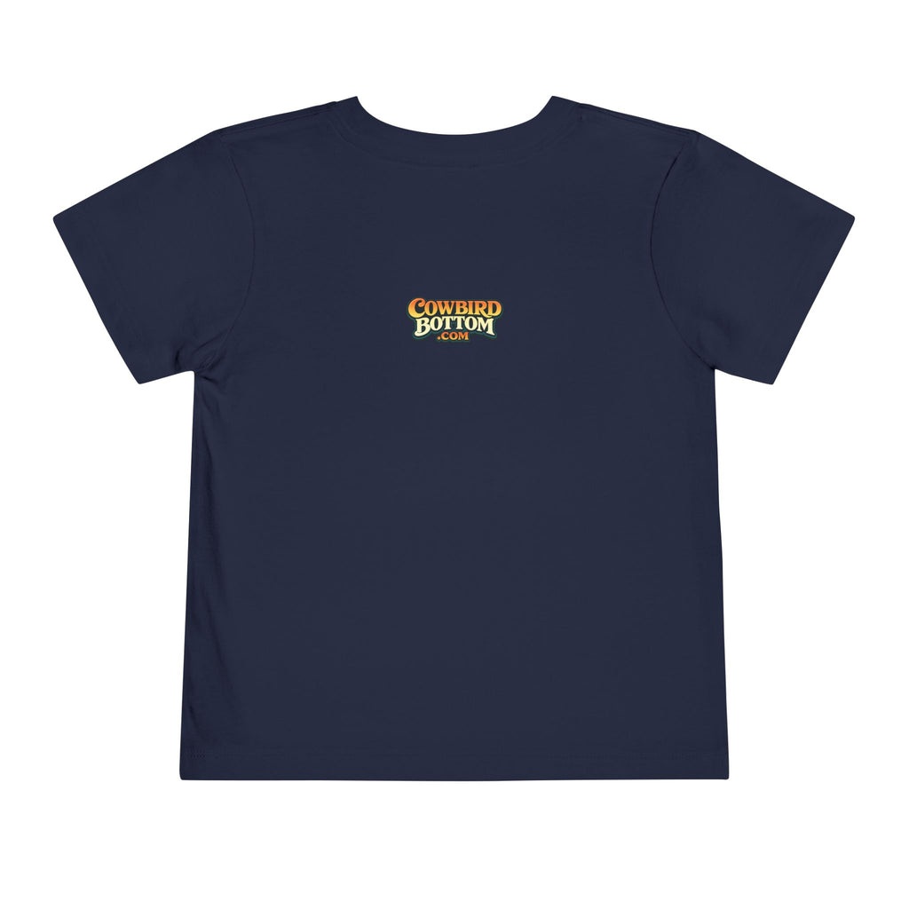 Cowbird Bottom Toddler Tee – Cute Fishing Adventure Graphic