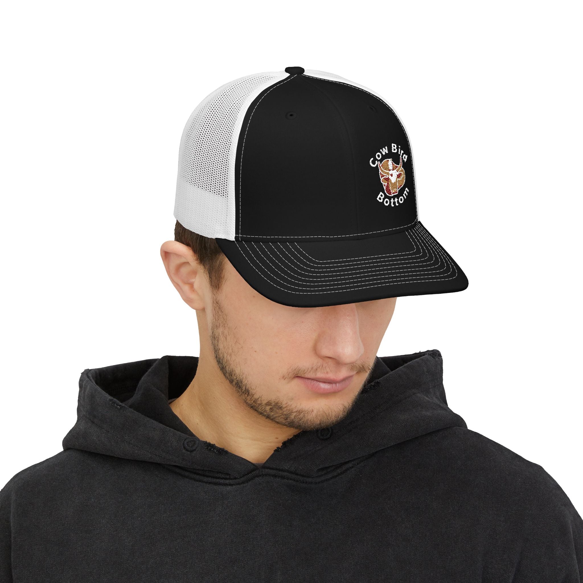 Cow Bird Bottom Richardson Embroidered Trucker Cap