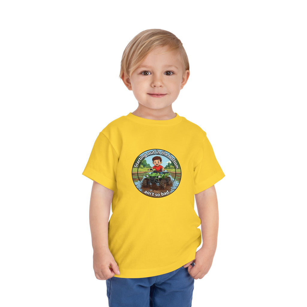 Cowbird Bottom Toddler Tee – Cute Fishing Adventure Graphic