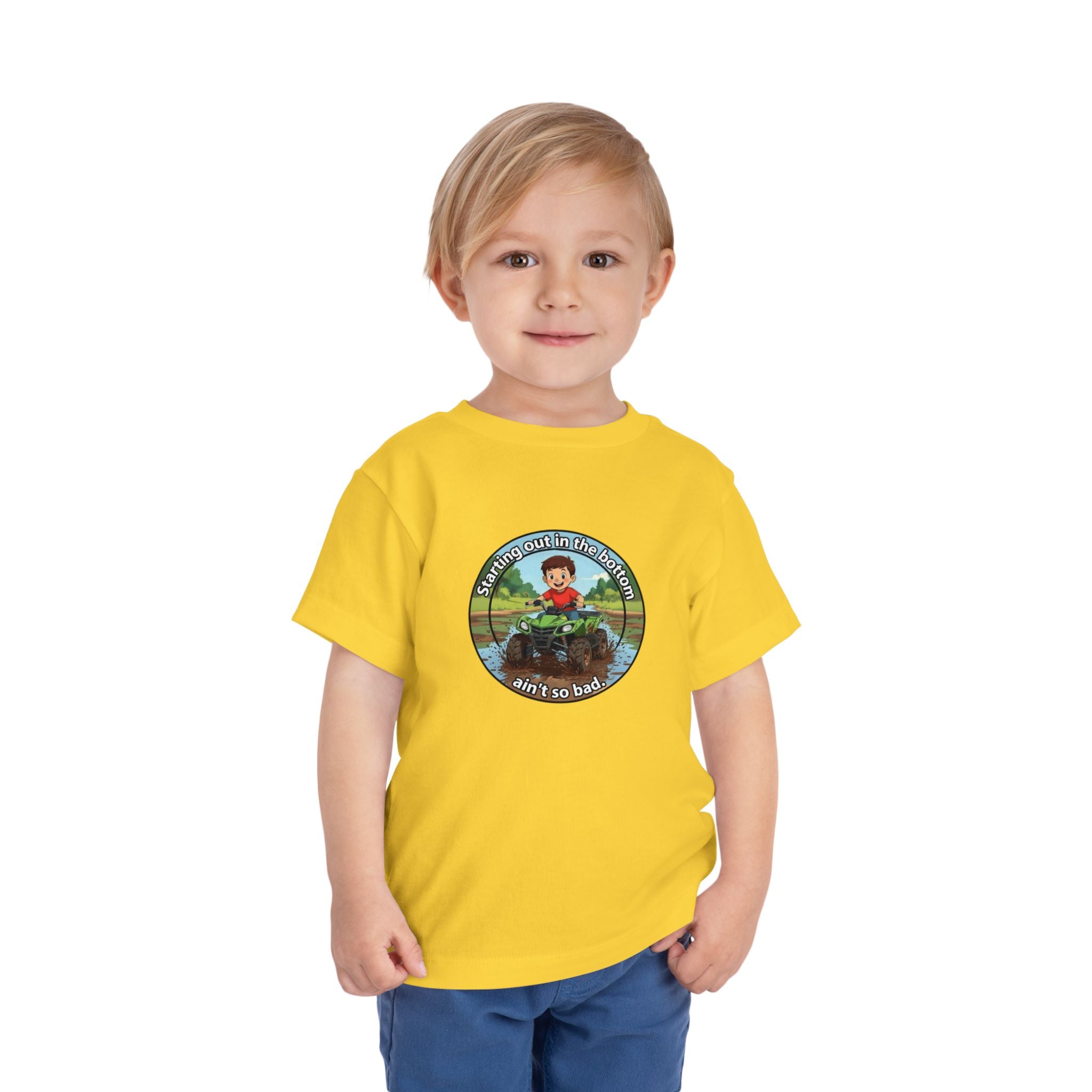 Cowbird Bottom Toddler Tee – Cute Fishing Adventure Graphic