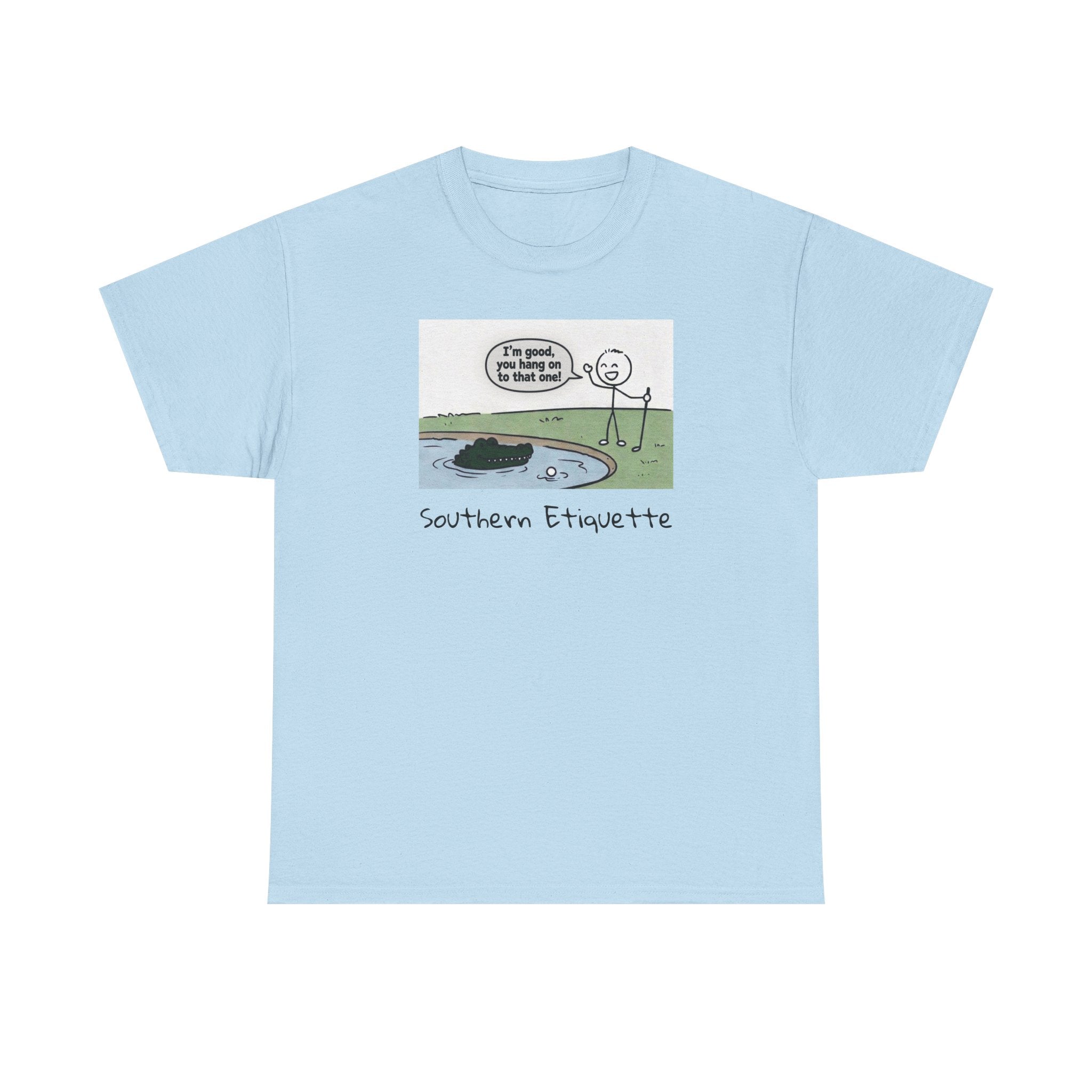 T‑Shirt — "Southern Etiquette" Alligator Cartoon Tee