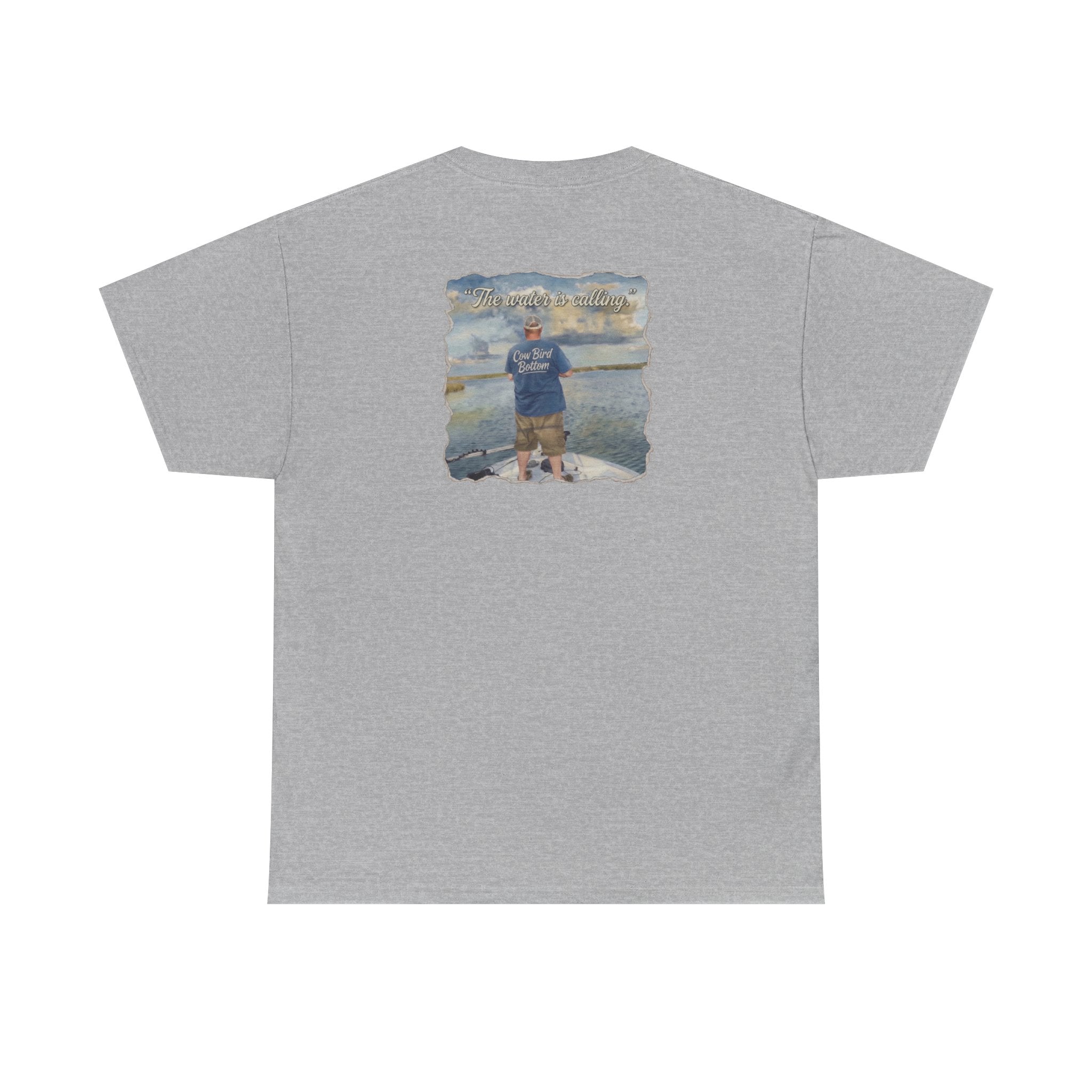 Fishing Photo Backprint Tee — Custom Shoreline Memory T‑Shirt