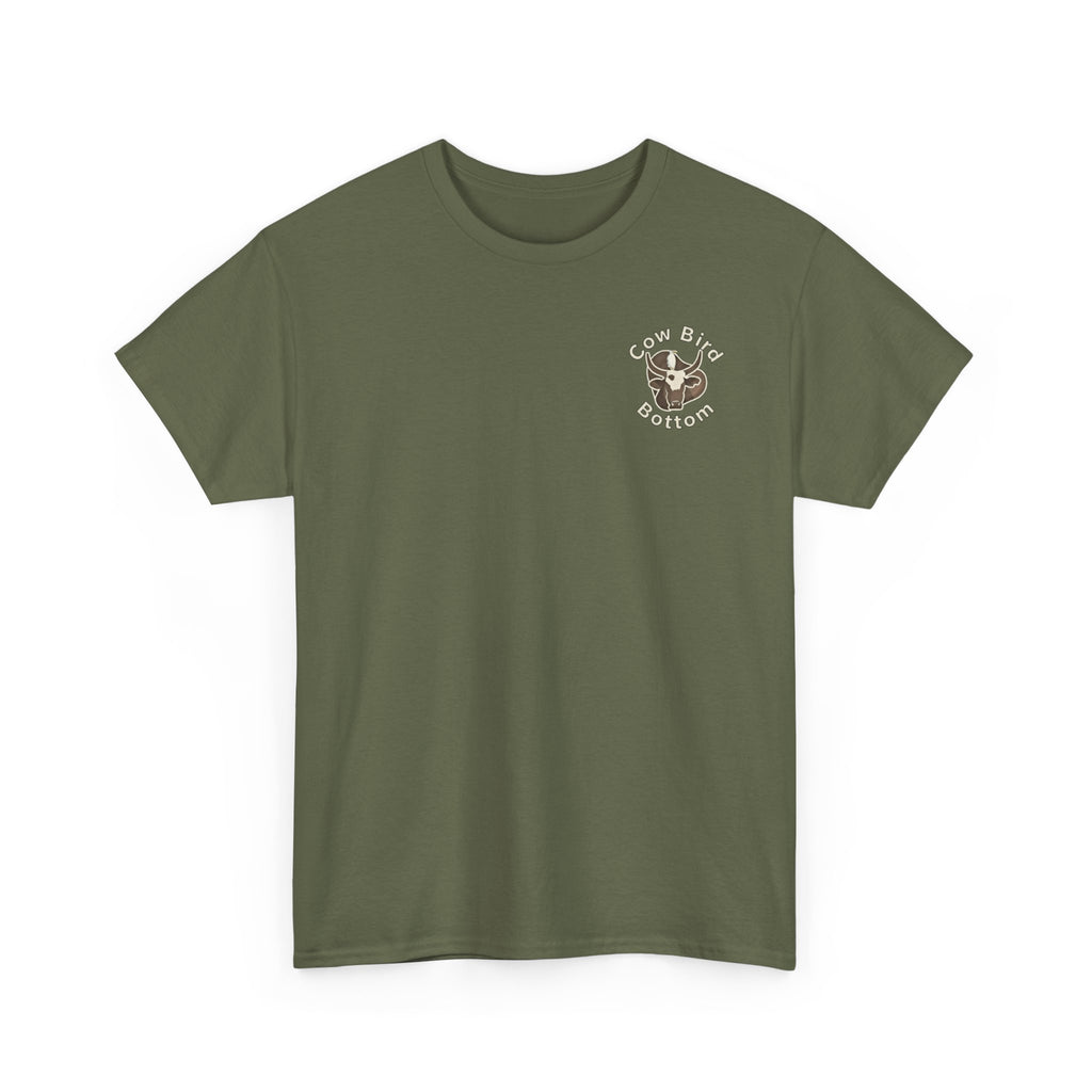 'Cow Bird Bottom' Graphic Tee — Vintage Bird Nature T‑Shirt
