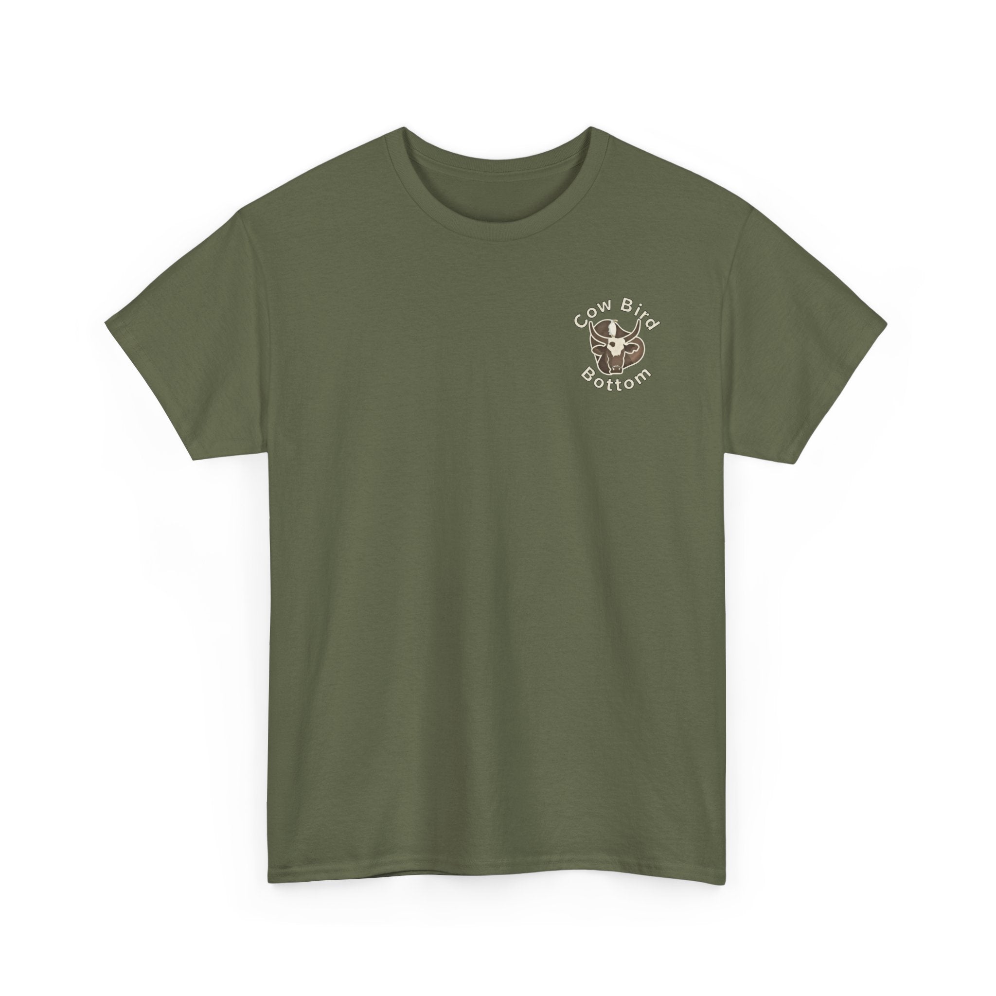 'Cow Bird Bottom' Graphic Tee — Vintage Bird Nature T‑Shirt