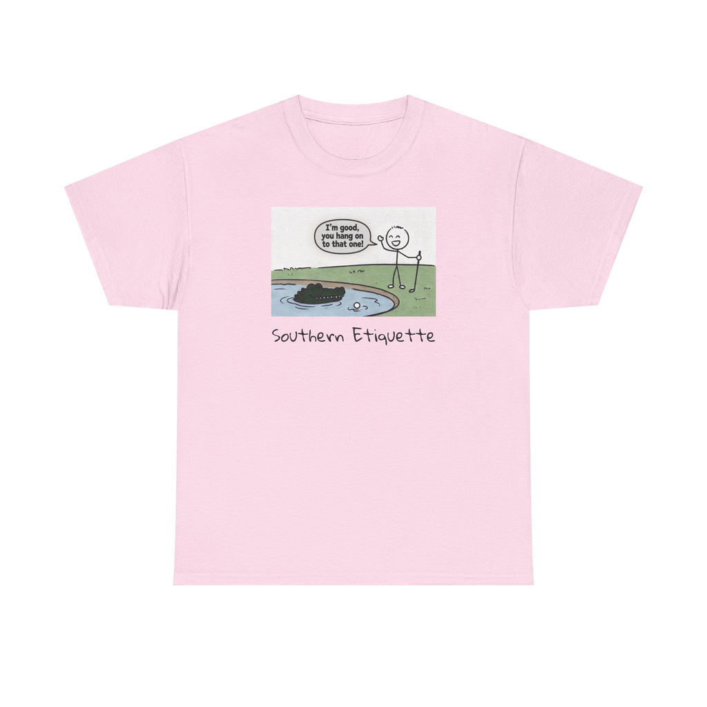 T‑Shirt — "Southern Etiquette" Alligator Cartoon Tee