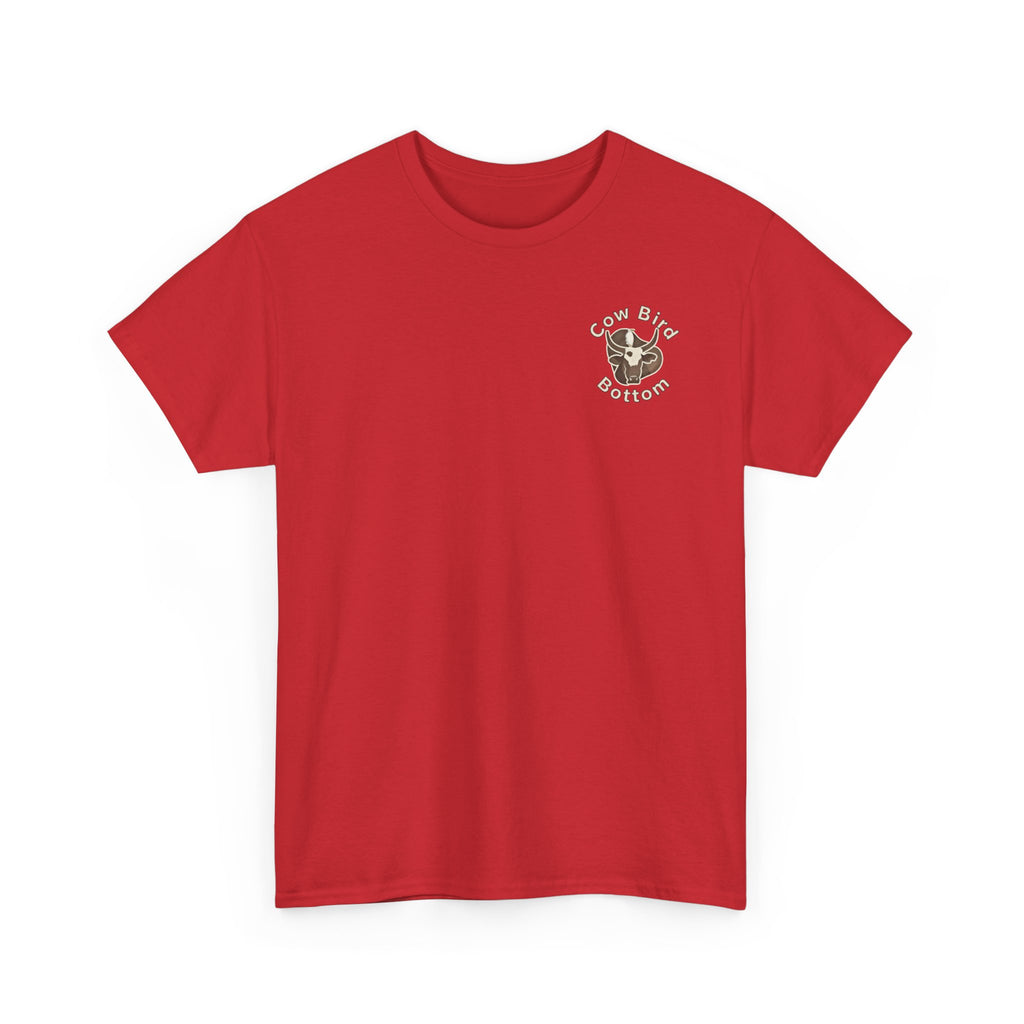 'Cow Bird Bottom' Graphic Tee — Vintage Bird Nature T‑Shirt