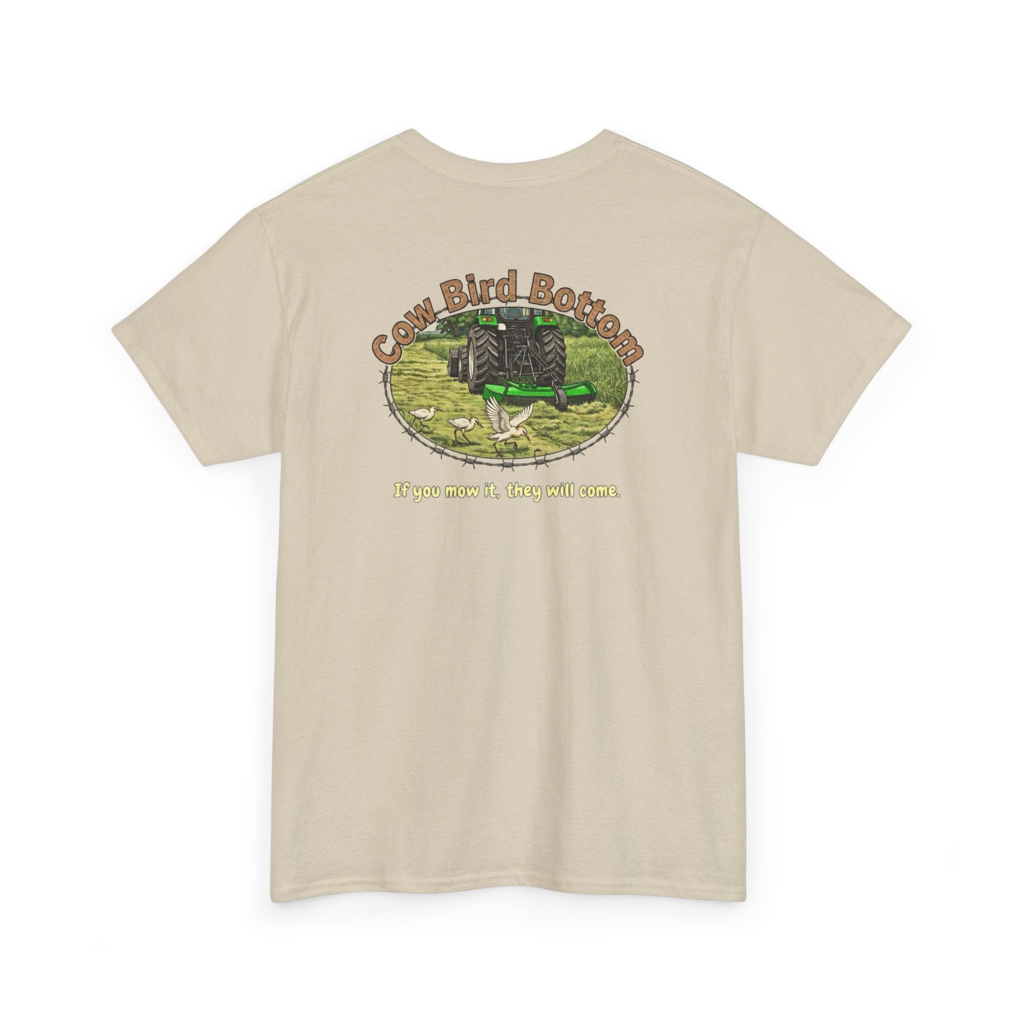T-Shirt — Mowing Cattle Egret  Illustration Tee