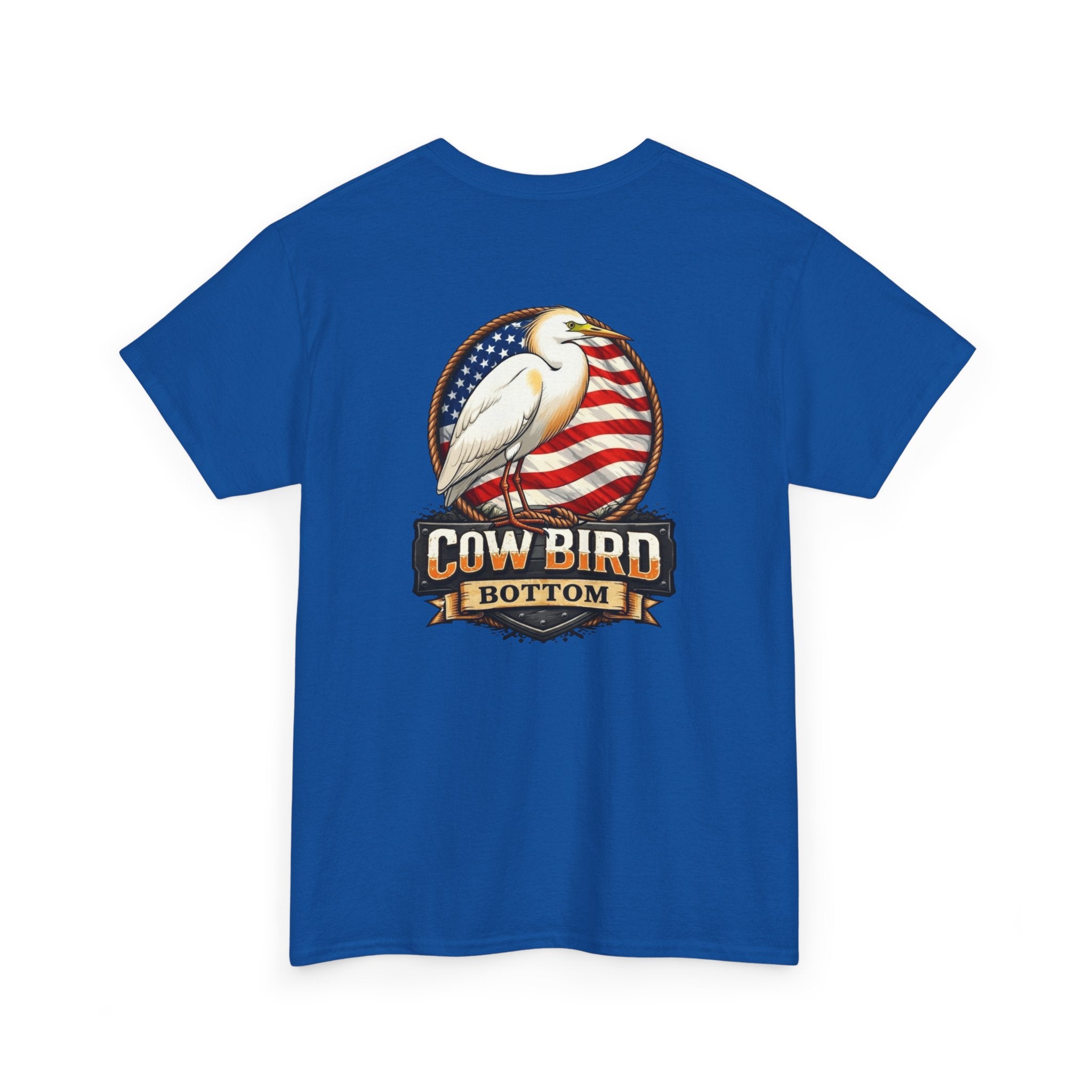 T-Shirt — Cow Bird Bottom Patriotic Graphic Tee