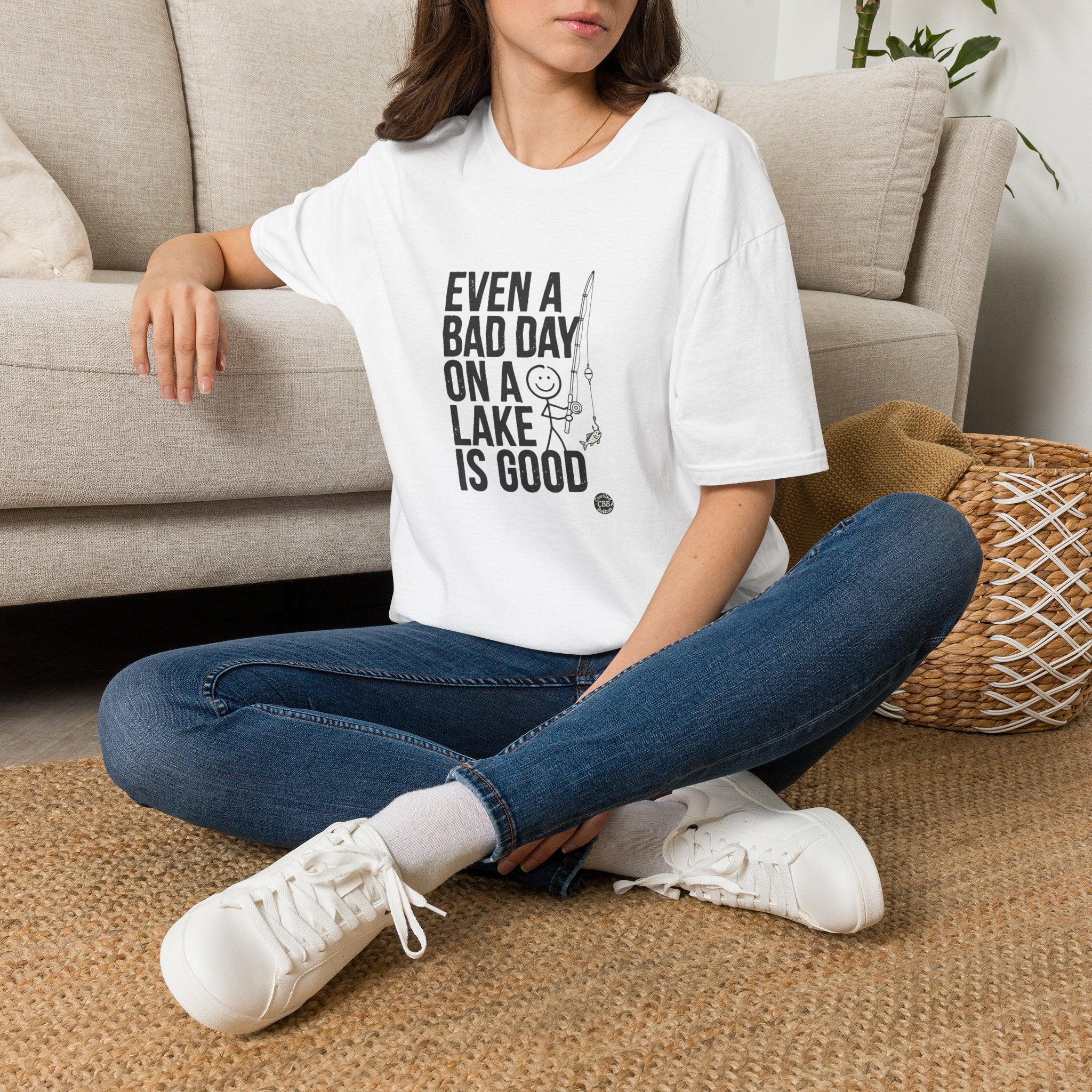 Lake Fishing T‑Shirt — "Even a Bad Day on a Lake Is Good" Relaxed Fishing Tee