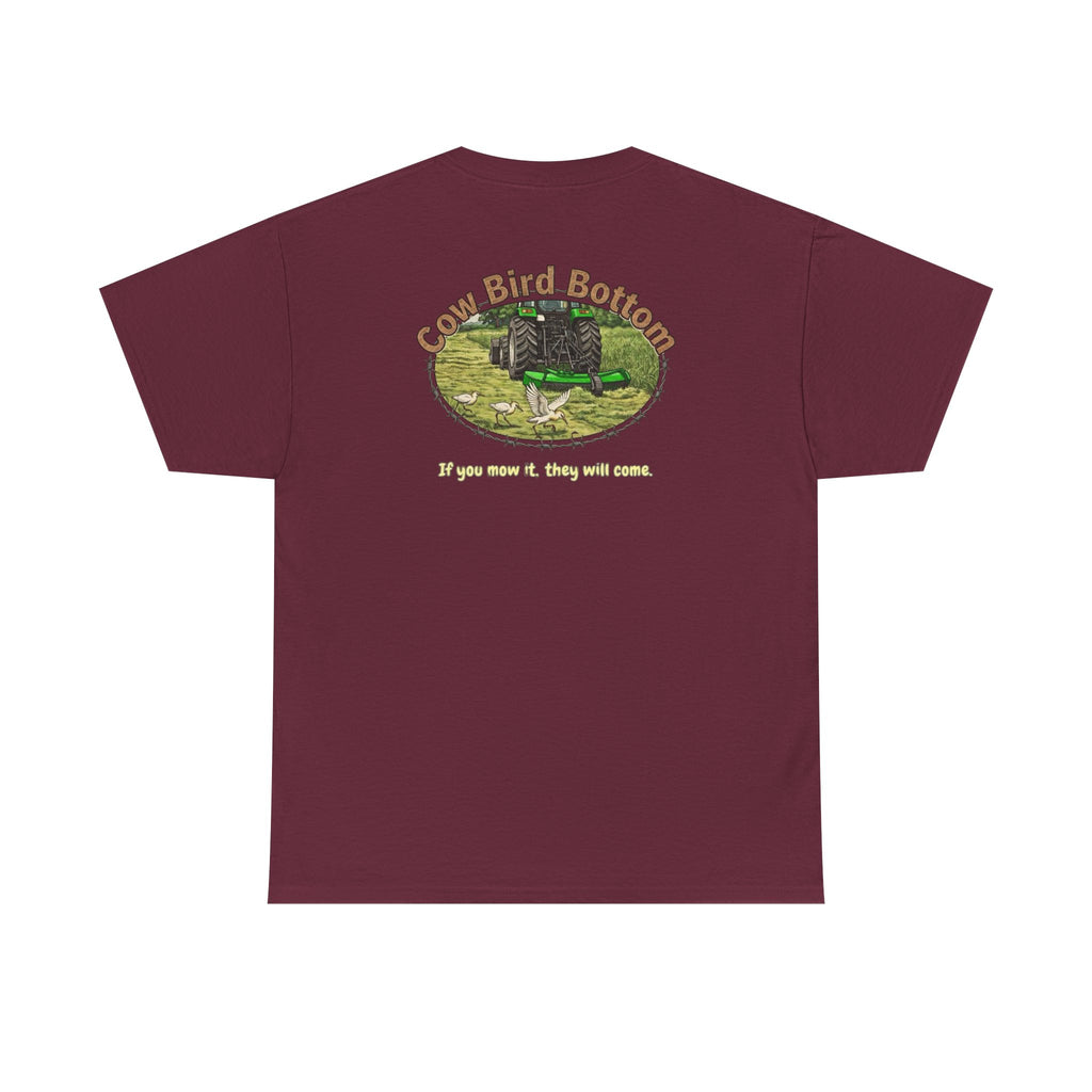 T-Shirt — Mowing Cattle Egret  Illustration Tee