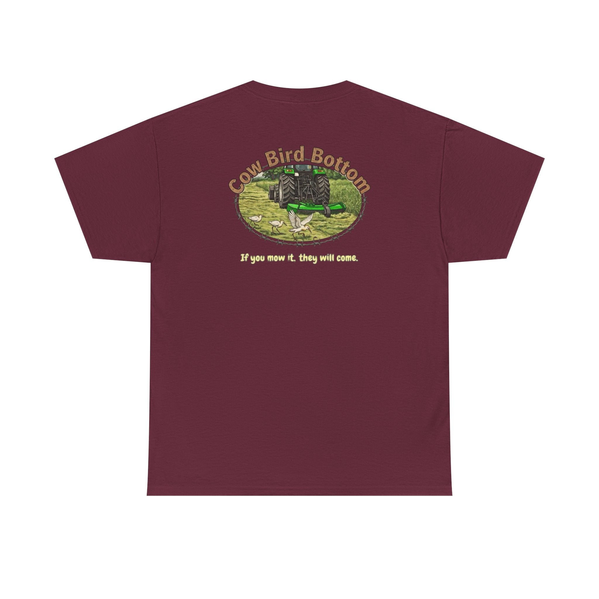 T-Shirt — Mowing Cattle Egret  Illustration Tee