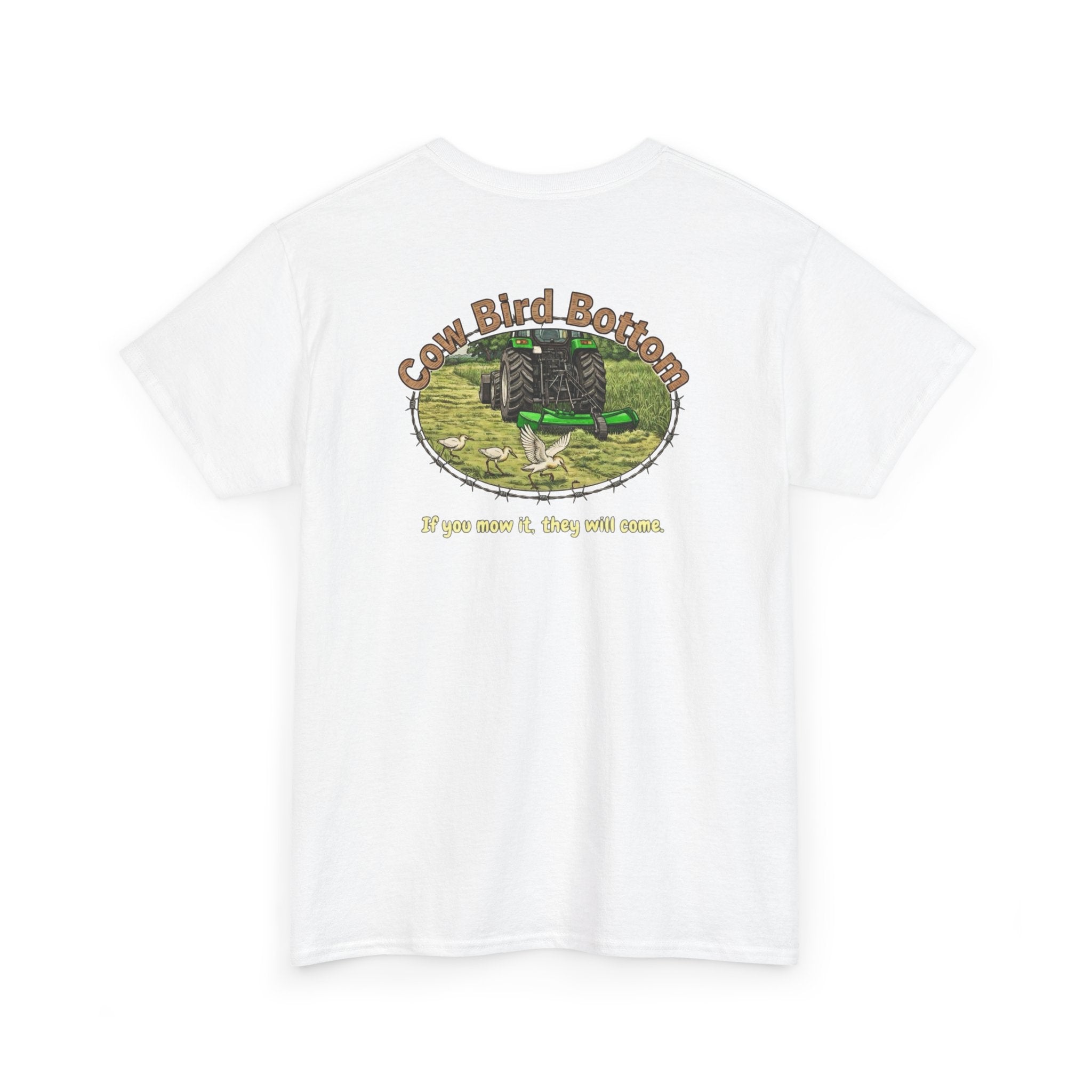 T-Shirt — Mowing Cattle Egret  Illustration Tee