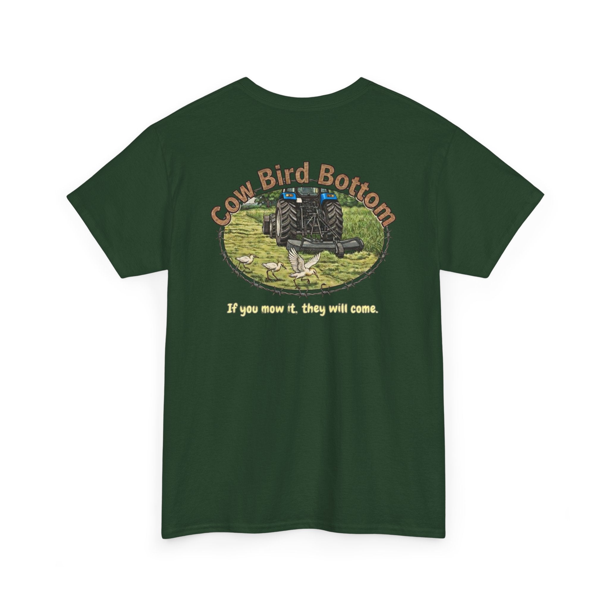 T-Shirt  Mowing Blue Tractor Farm Tee