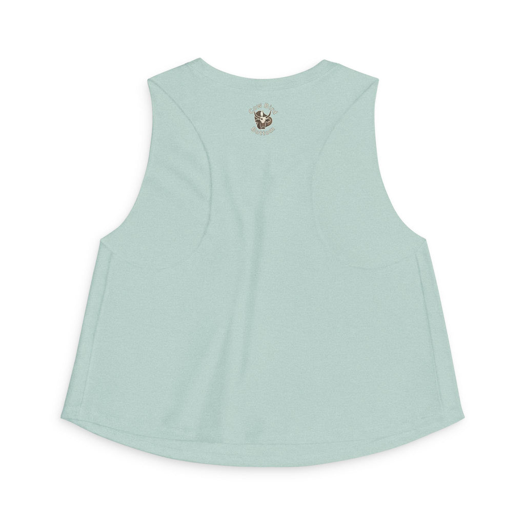 Southern Style Crop Top — 'Cow Bird Bottom' Vintage Heron Graphic