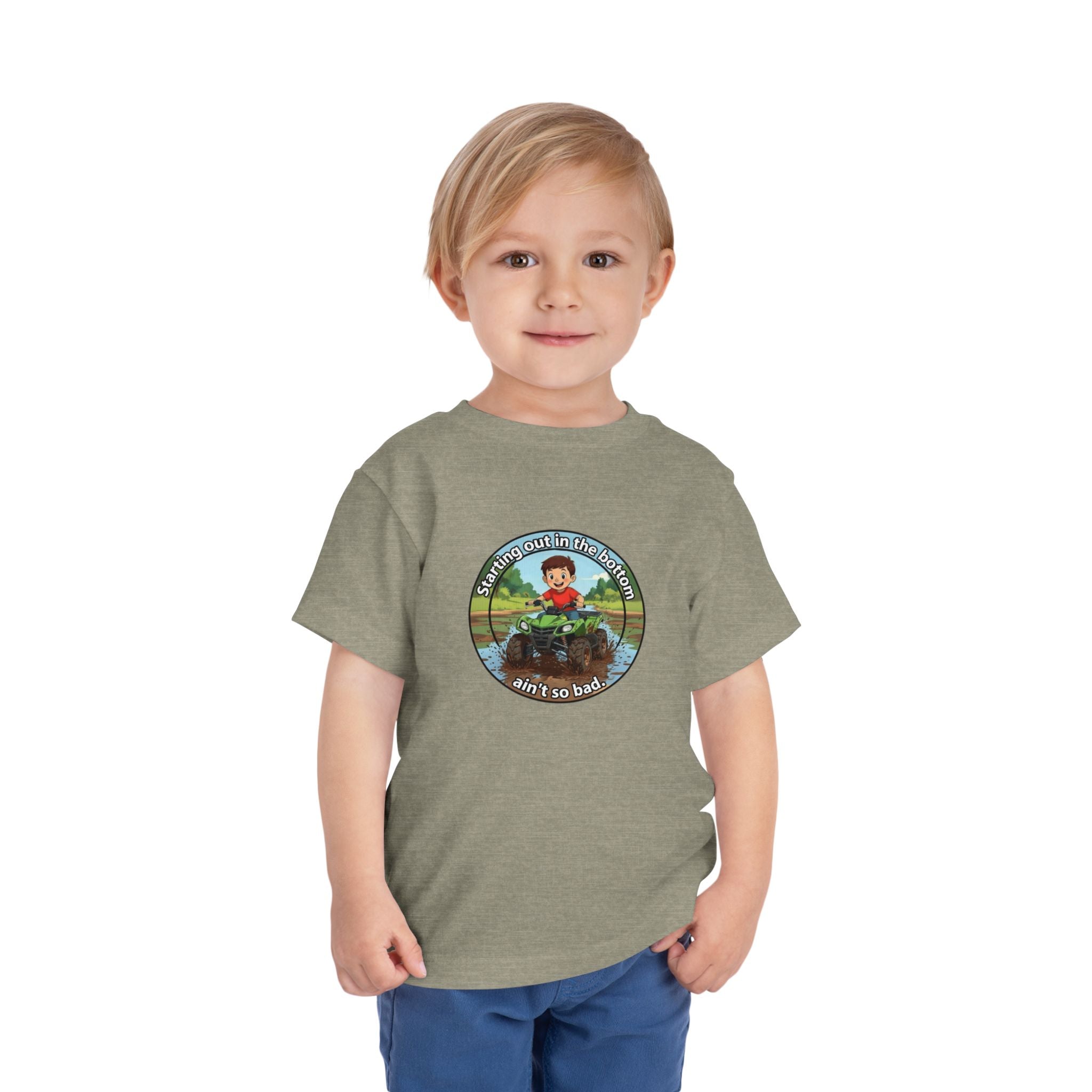Cowbird Bottom Toddler Tee – Cute Fishing Adventure Graphic