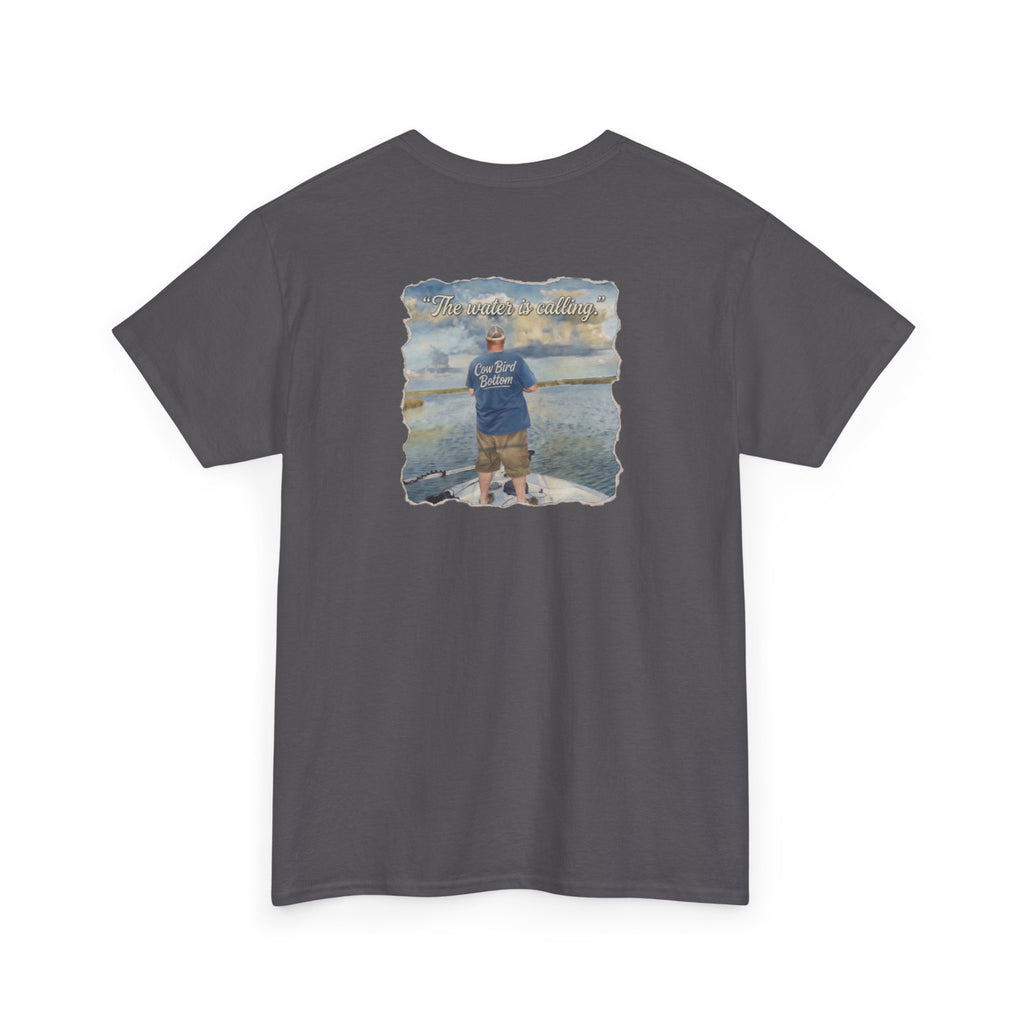 Fishing Photo Backprint Tee — Custom Shoreline Memory T‑Shirt