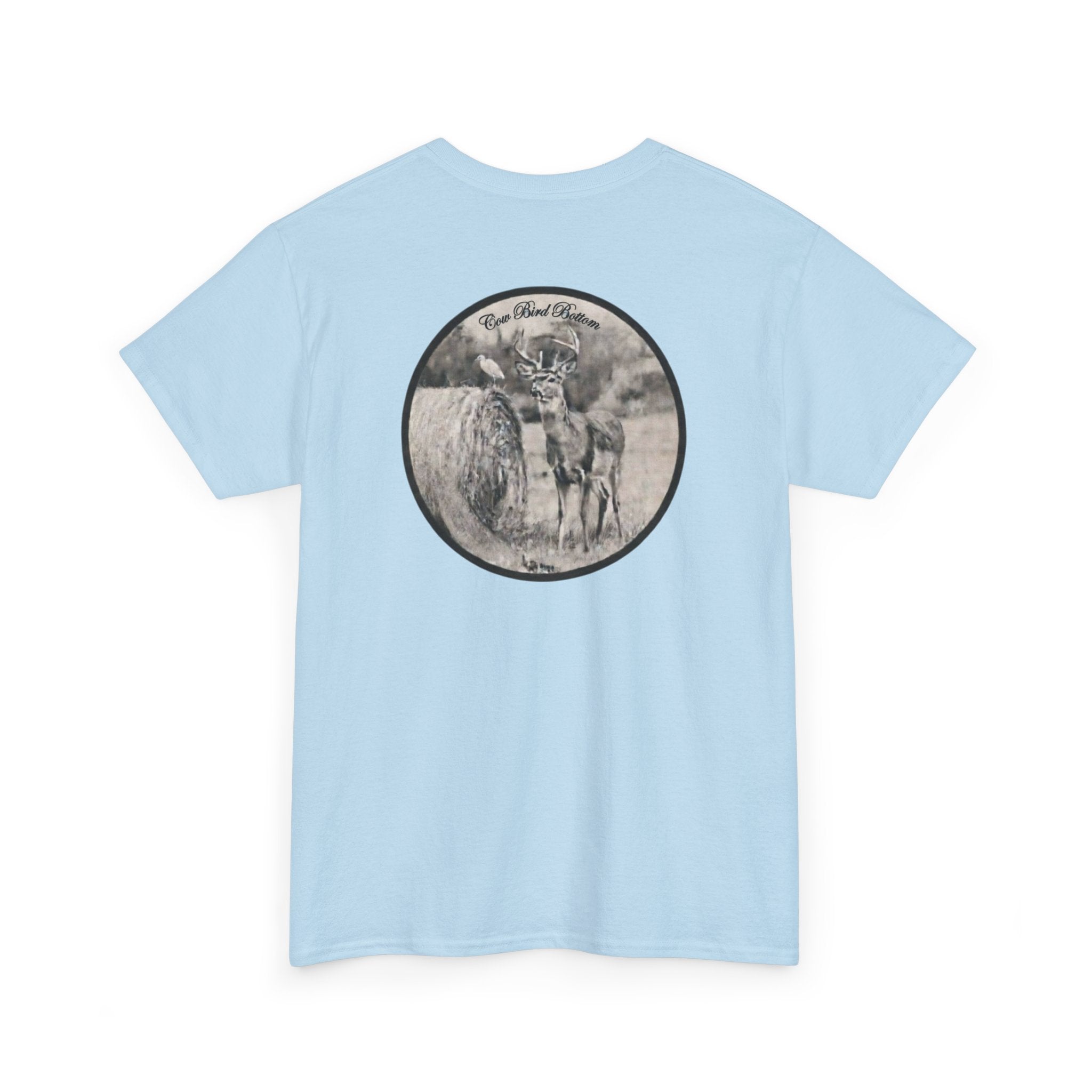 Cow Bird Bottoms Graphic Tee — Vintage Cow Skull Ranch T-Shirt