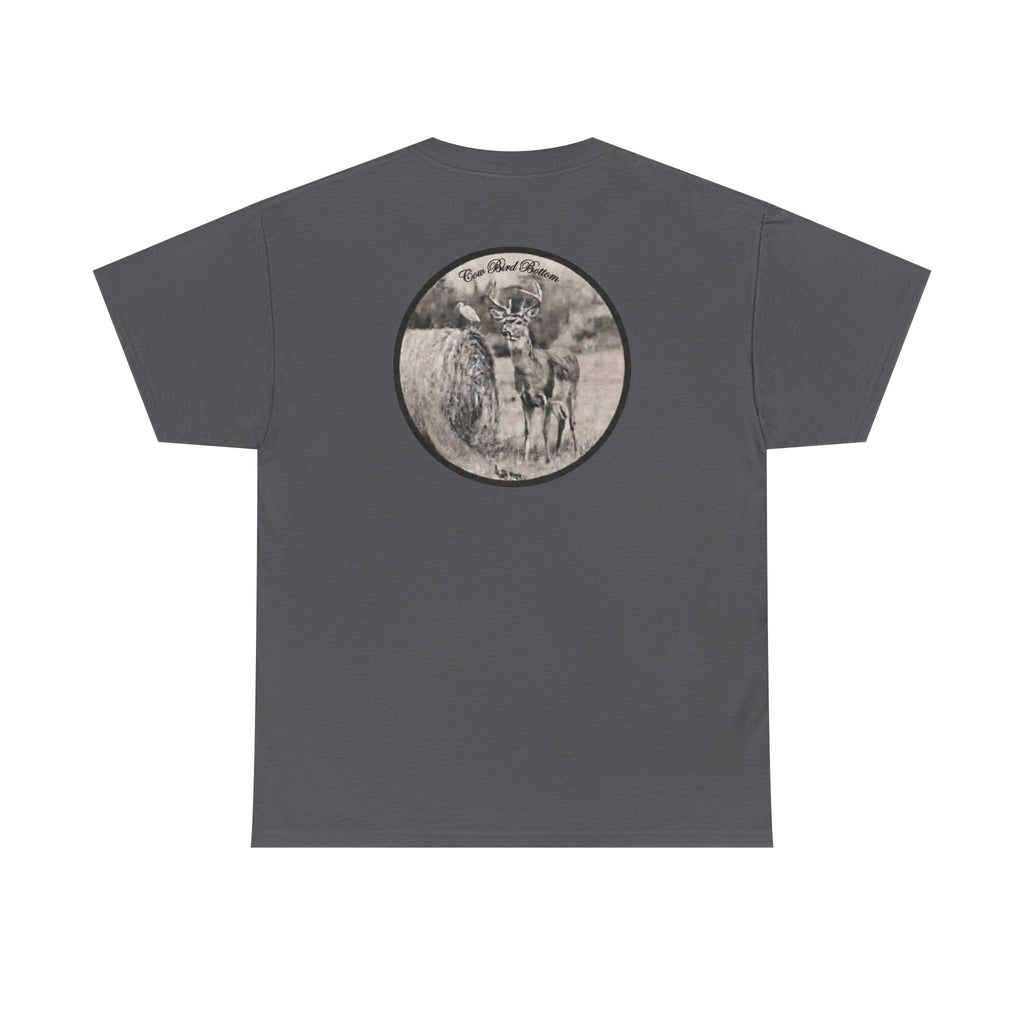 Cow Bird Bottoms Graphic Tee — Vintage Cow Skull Ranch T-Shirt