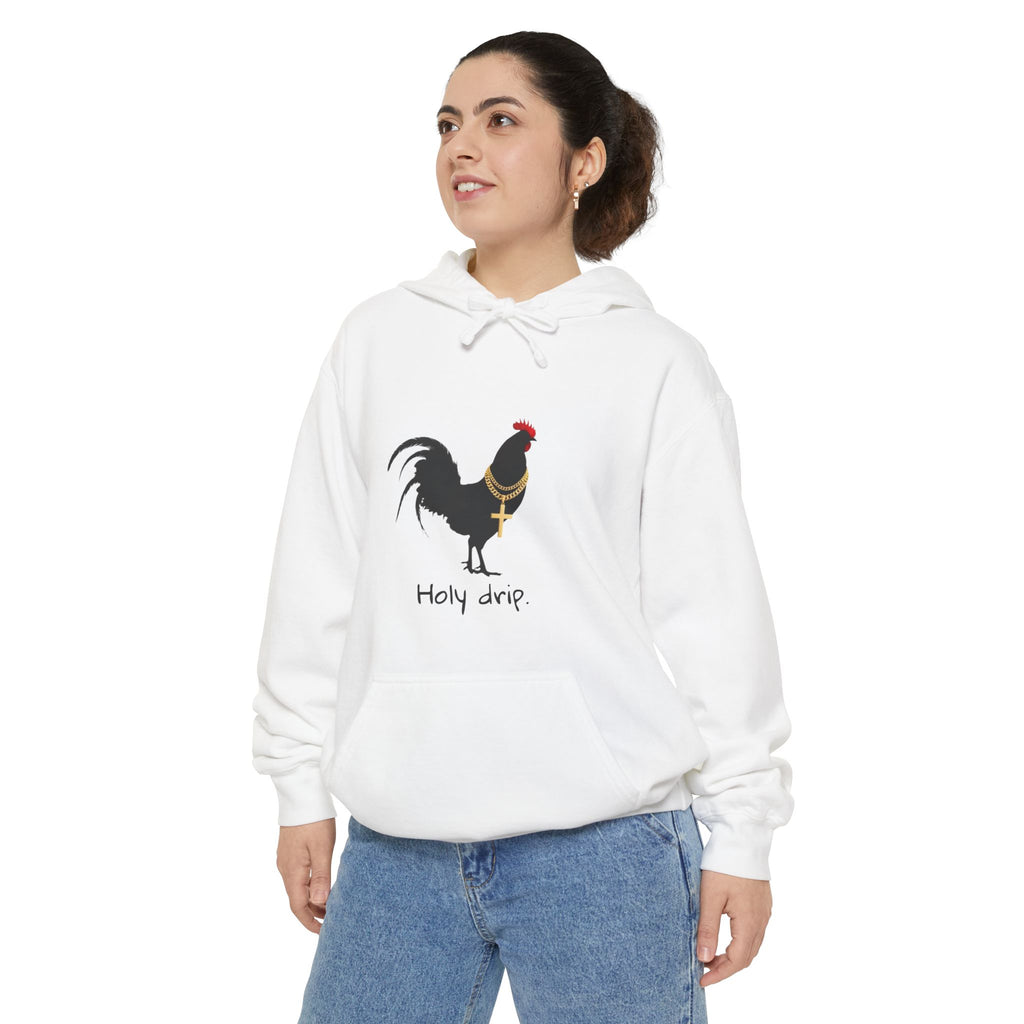 Rooster "Holy Drip" Hoodie - Streetwear Chicken Graphic Hoodie